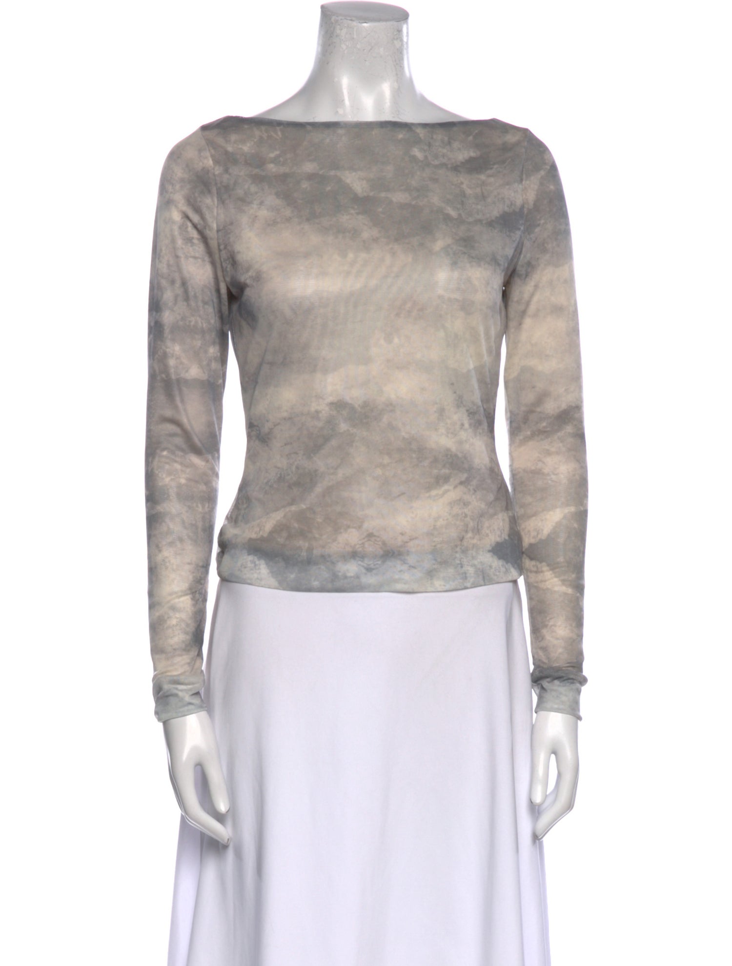 Reformation Tie-Dye Print Bateau Neckline Top