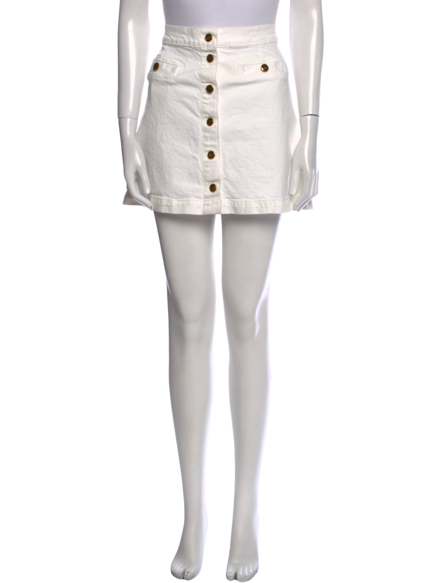 Reformation Raw-Edge Trim Mini Skirt