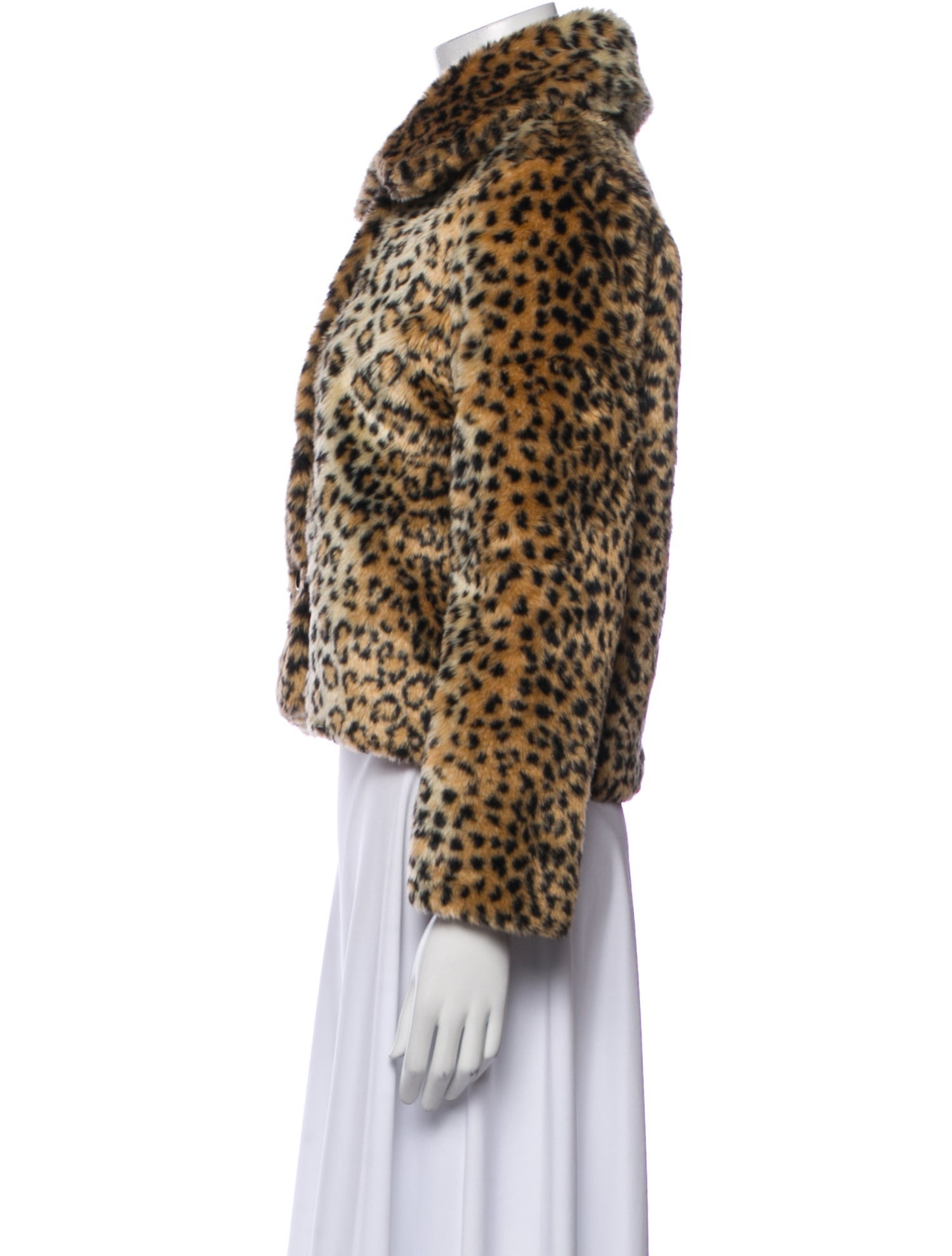 Reformation Linen Animal Print Faux Fur Jacket
