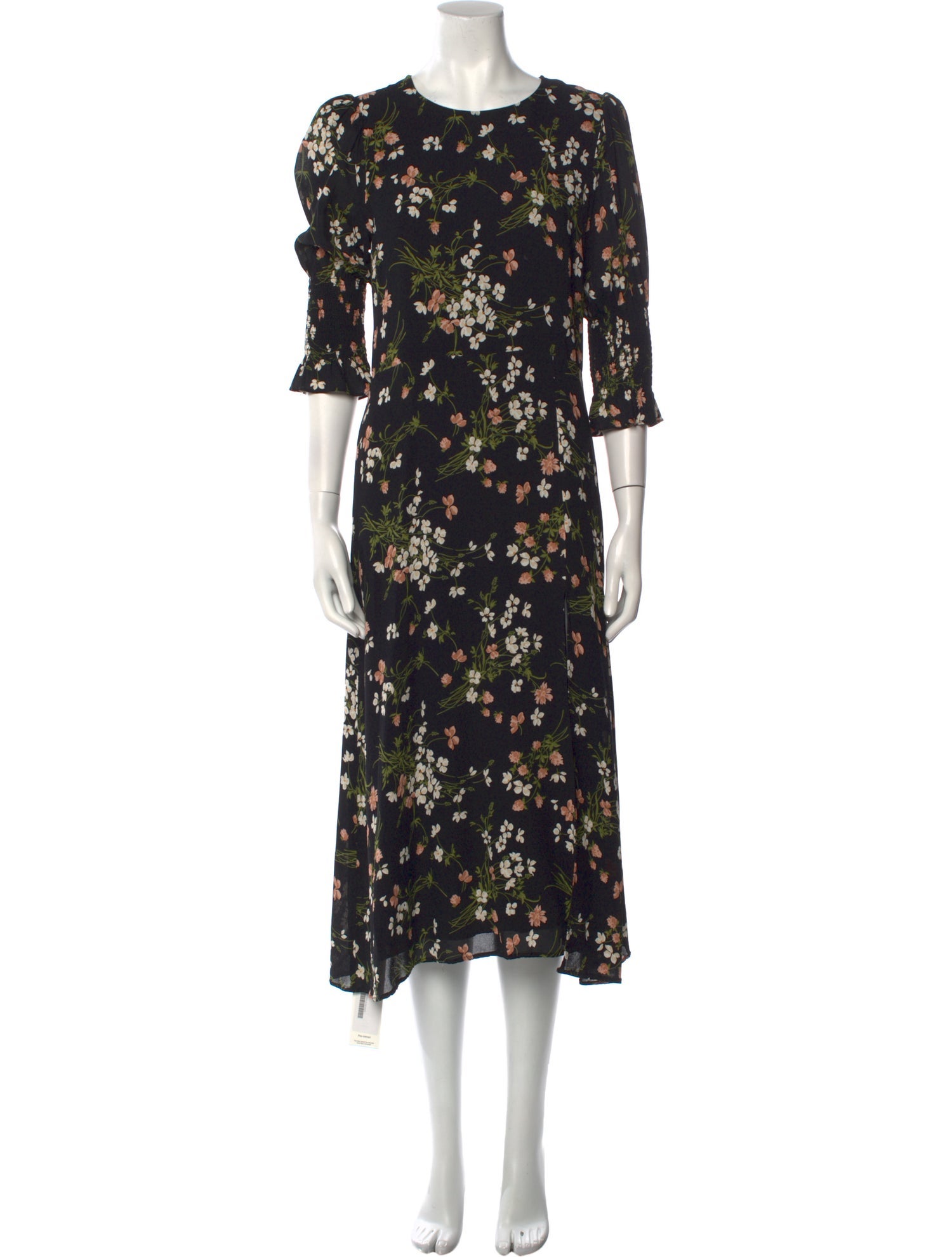 Reformation Floral Print Midi Length Dress