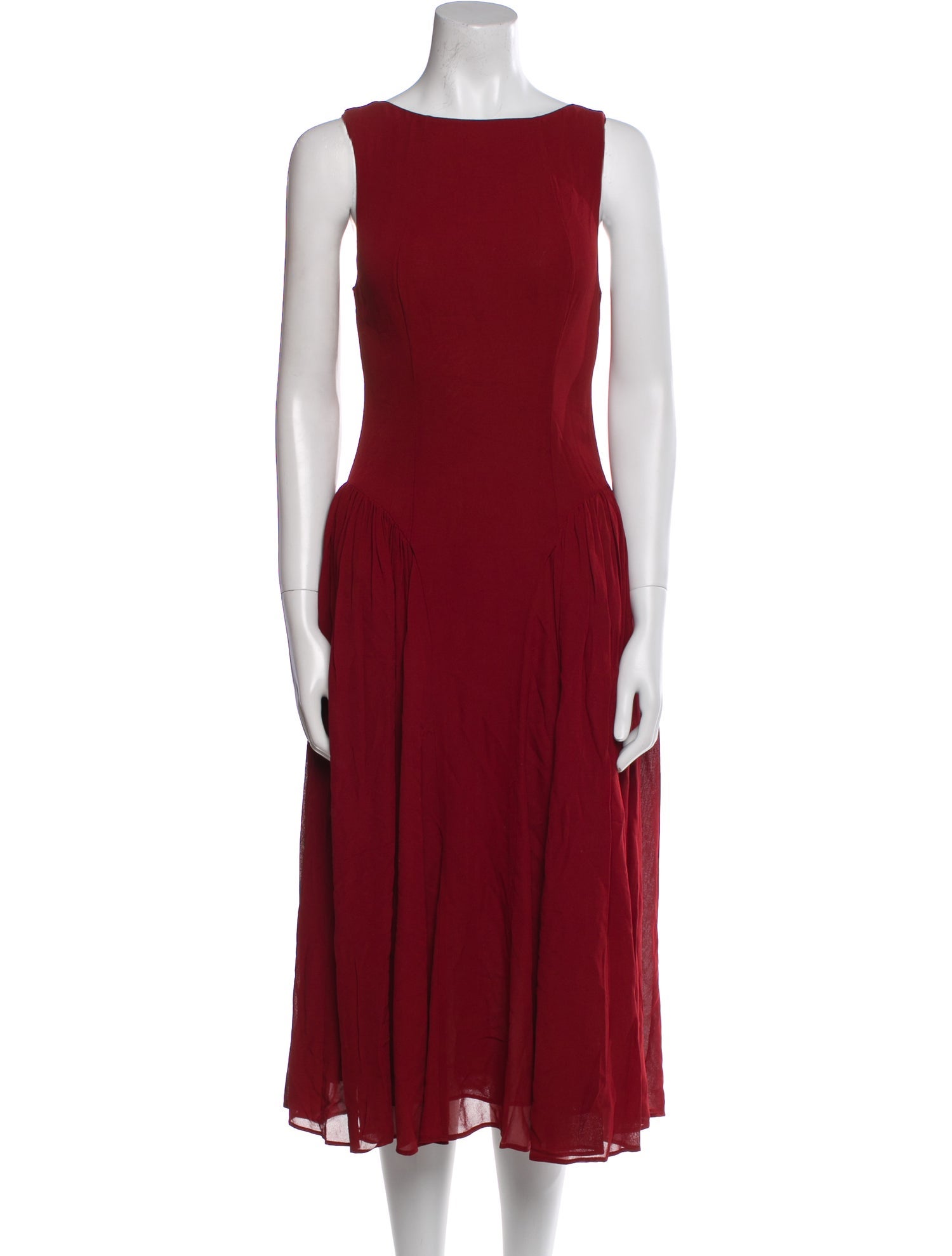 Reformation Bateau Neckline Midi Length Dress