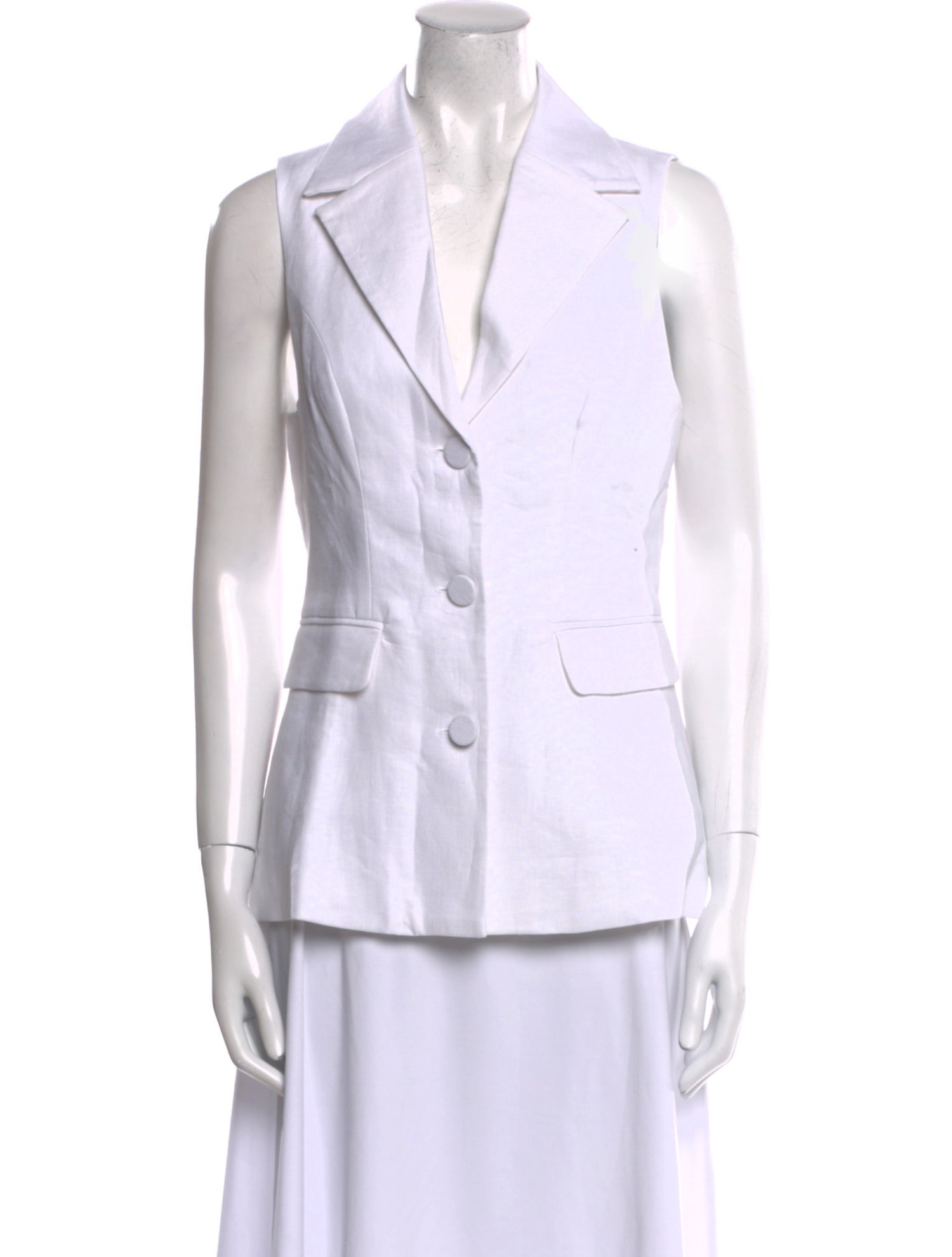 Reformation Linen Sleeveless Button-Up Top