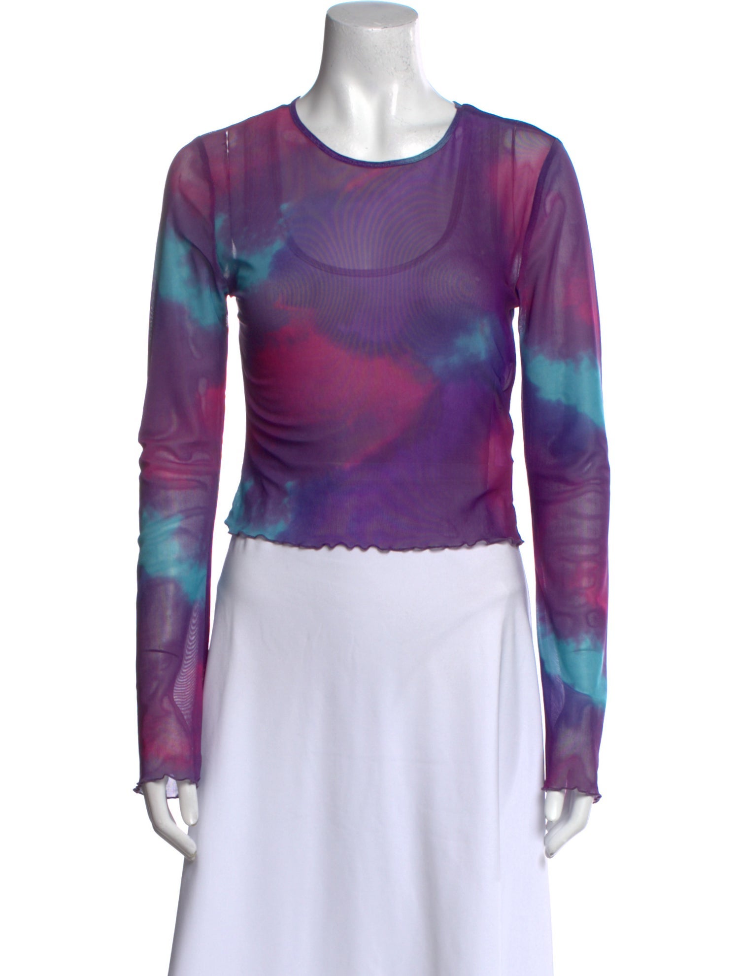 Reformation Tie-Dye Print Scoop Neck Blouse