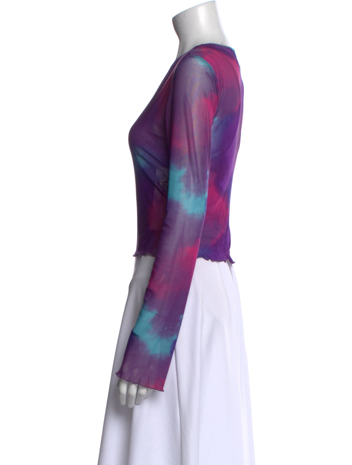 Reformation Tie-Dye Print Scoop Neck Blouse