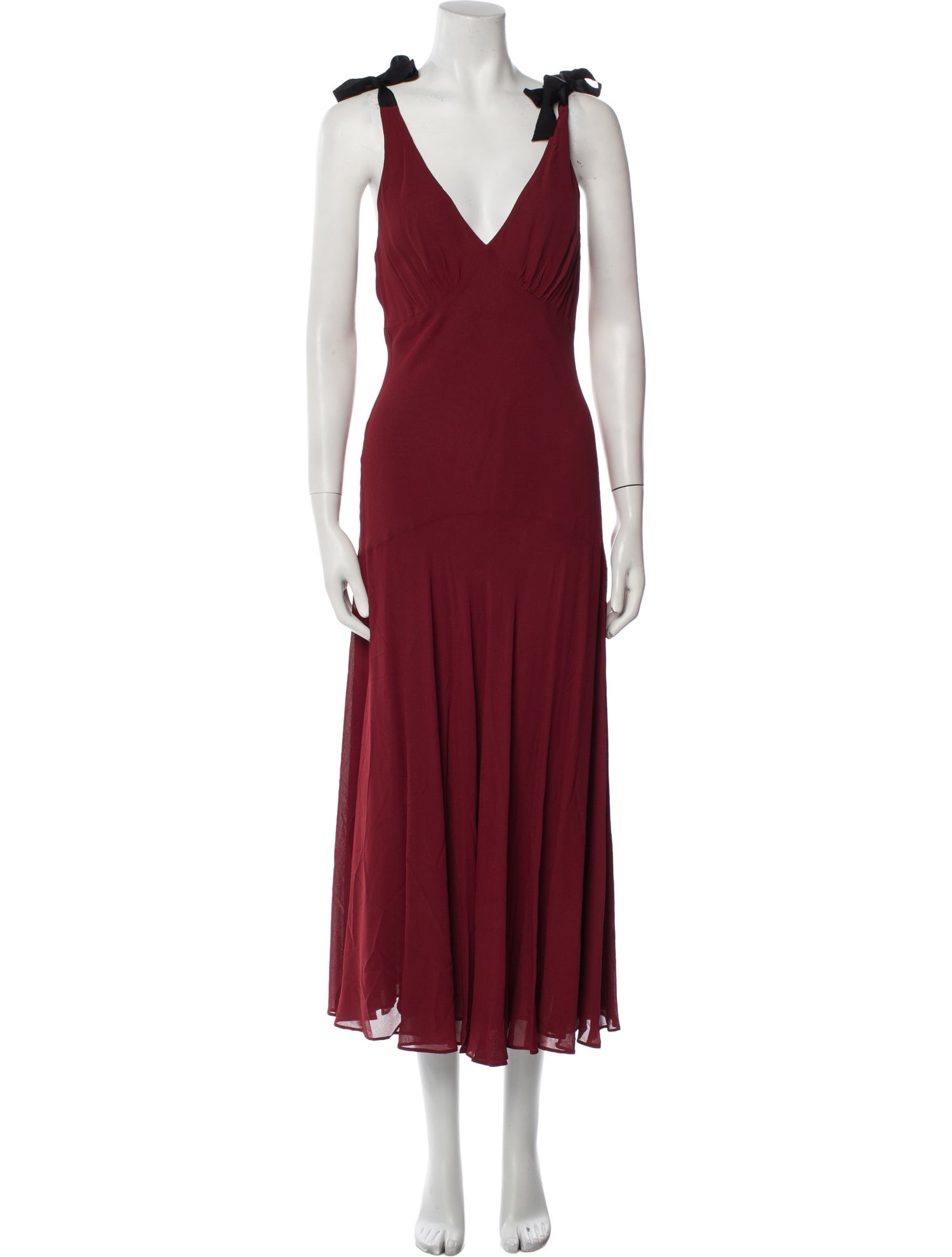 Reformation V-Neck Long Dress