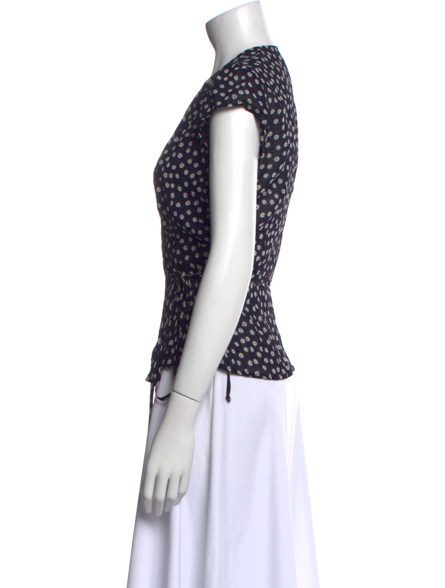 Reformation Floral Print V-Neck Blouse