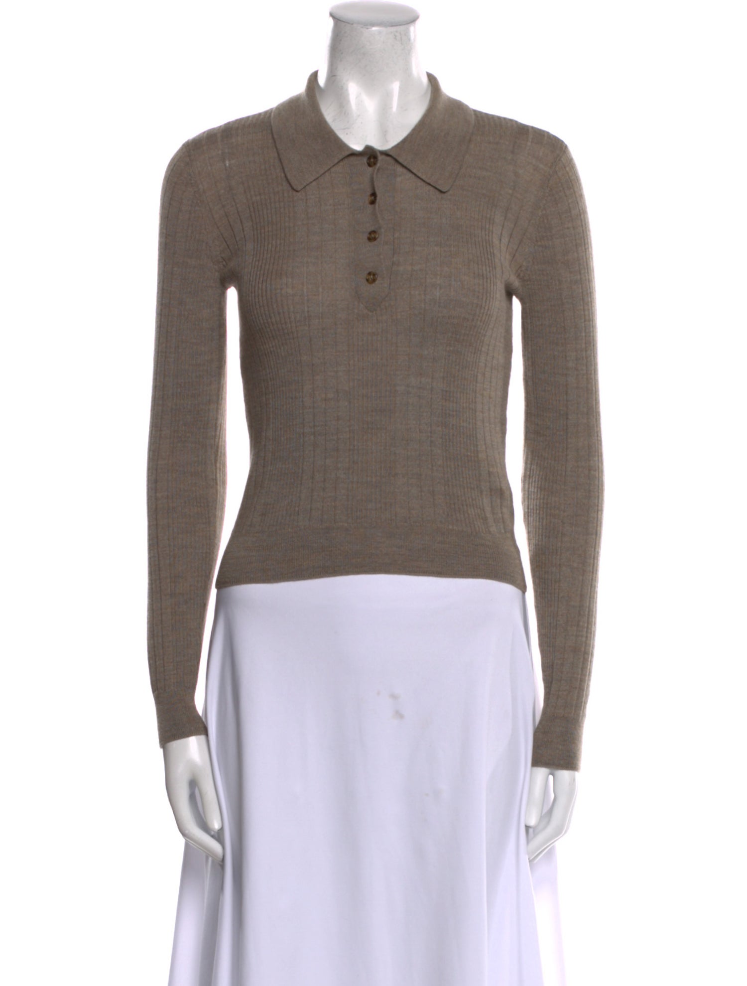 Reformation Merino Wool Long Sleeve Polo