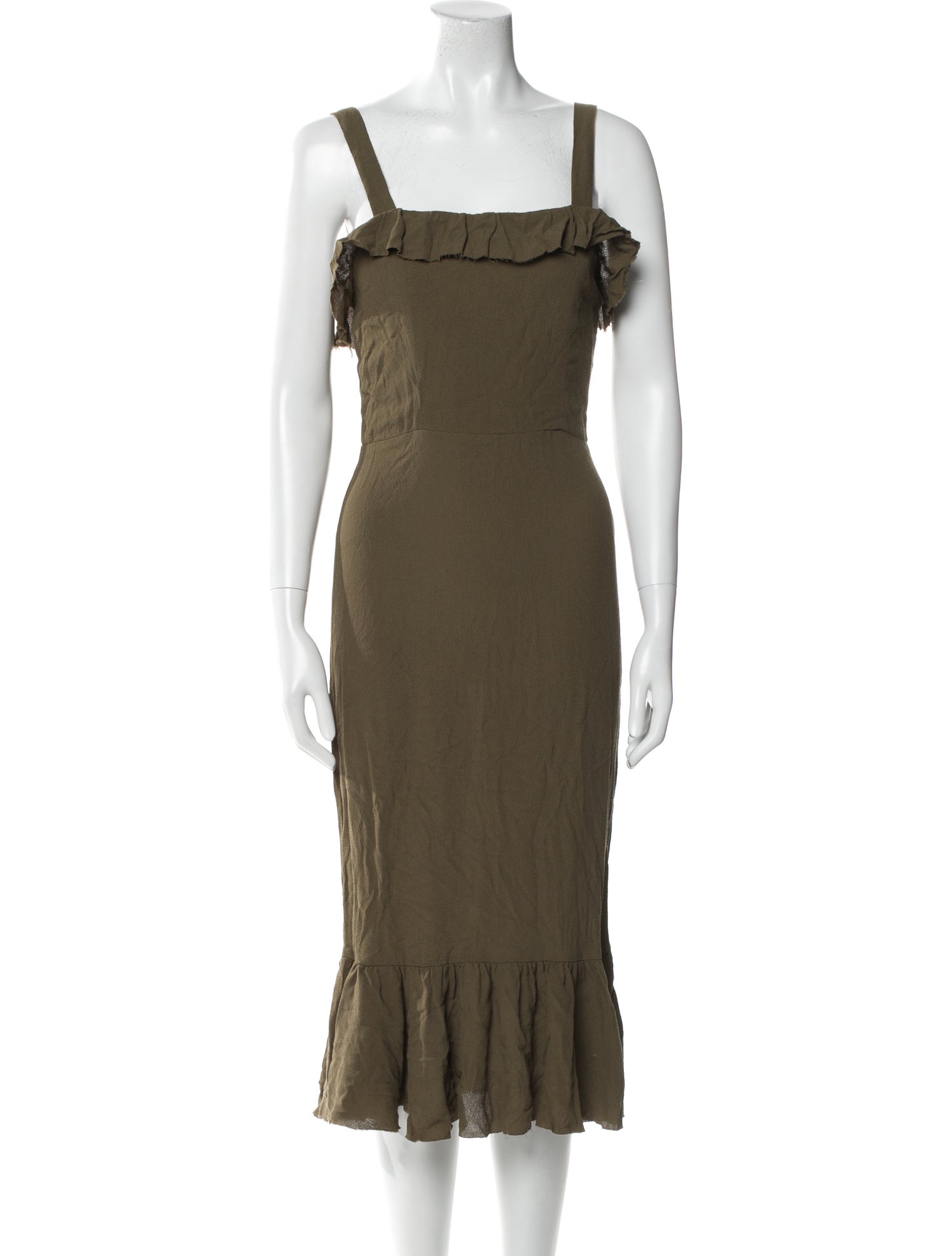 Reformation Square Neckline Midi Length Dress