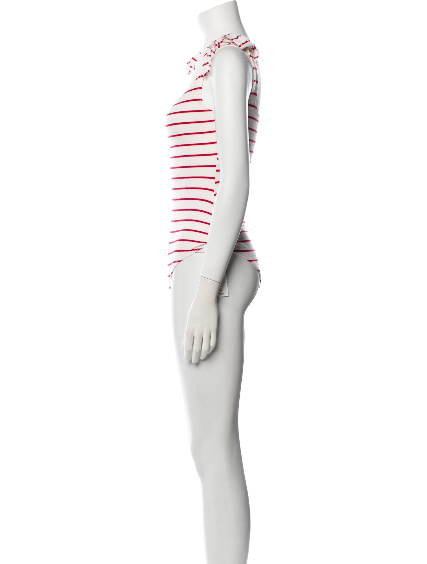 Reformation Striped Square Neckline Bodysuit