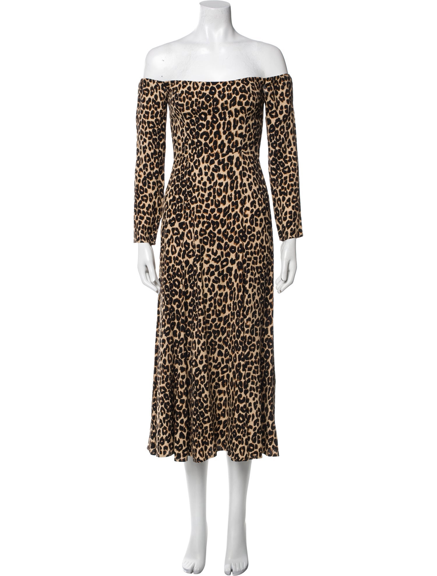Reformation Animal Print Midi Length Dress
