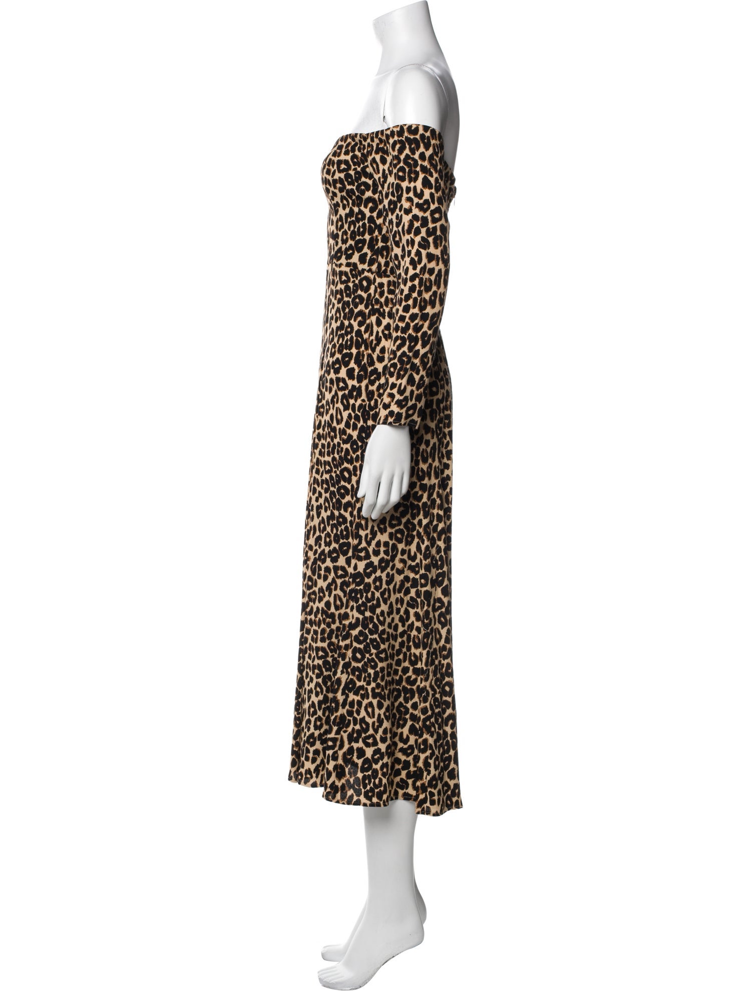 Reformation Animal Print Midi Length Dress