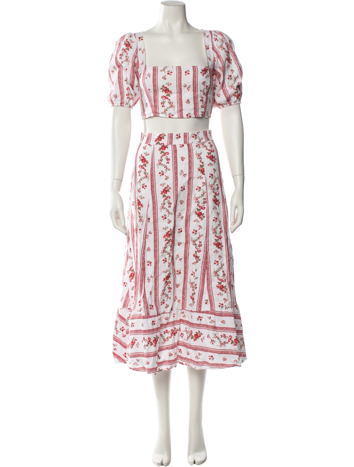 Reformation Linen Printed Skirt Set