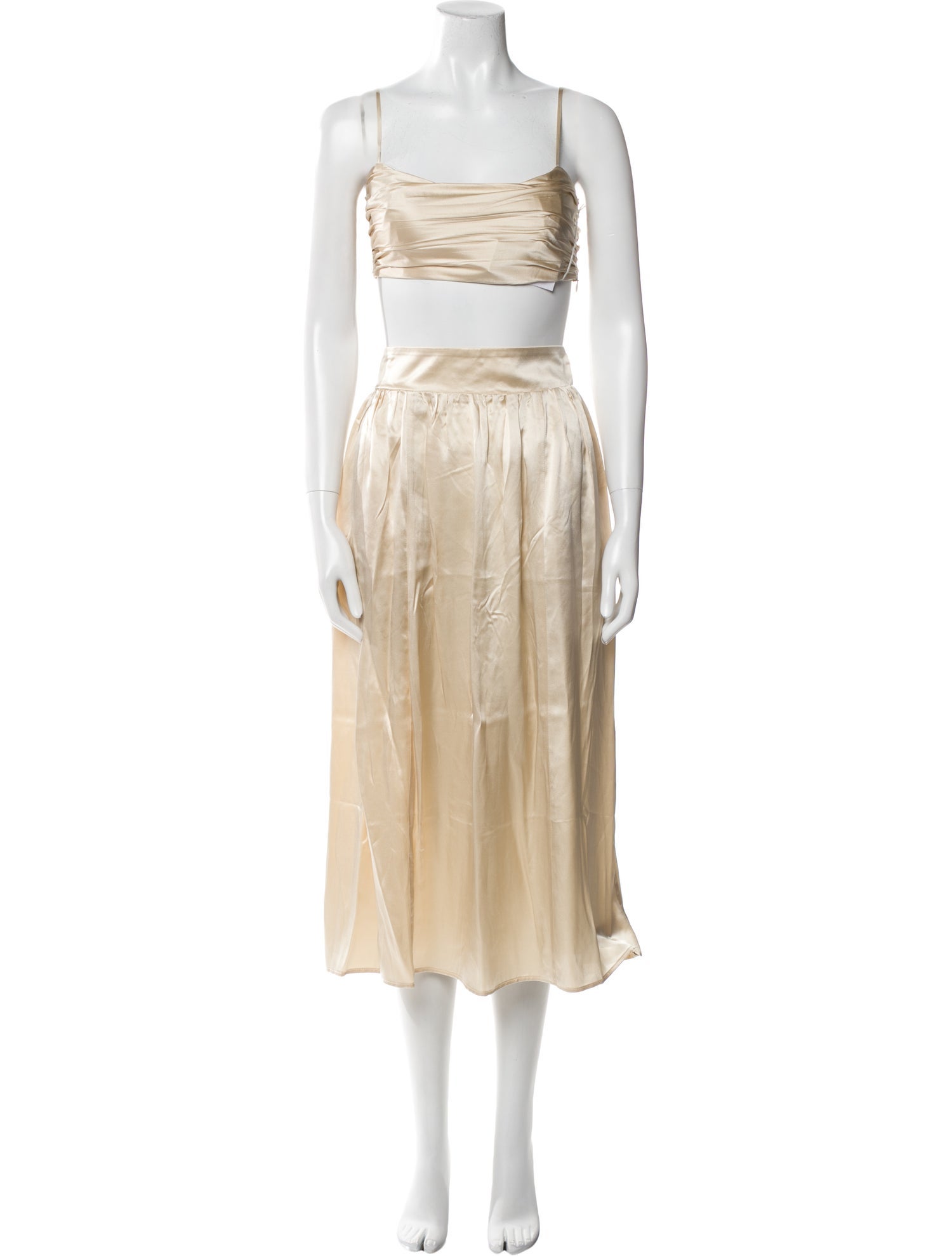 Reformation Silk Pleated Accents Skirt Set w/ Tags