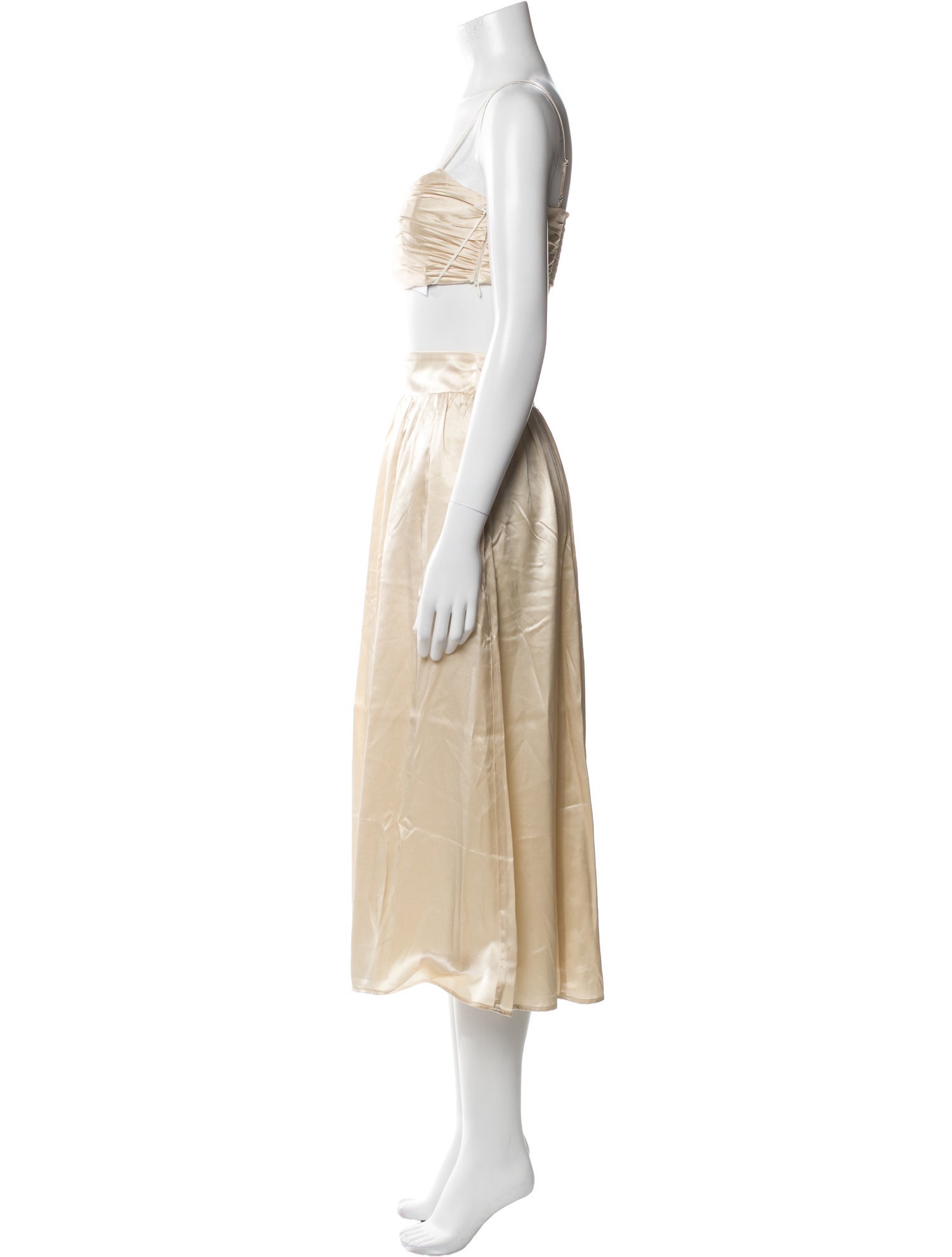 Reformation Silk Pleated Accents Skirt Set w/ Tags