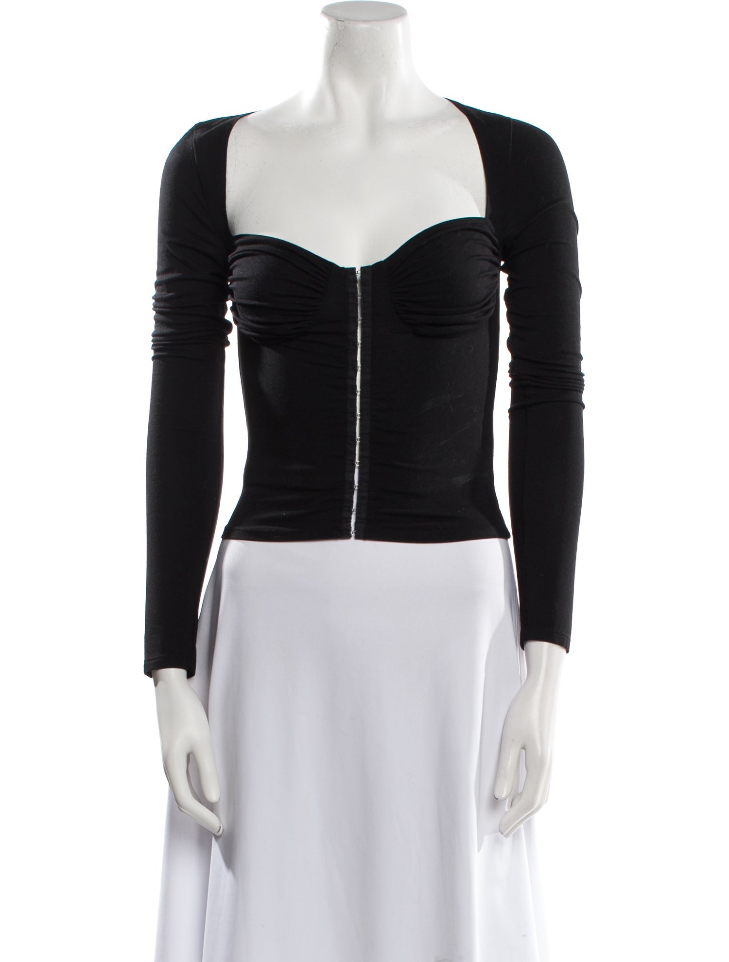 Reformation Square Neckline Long Sleeve Crop Top