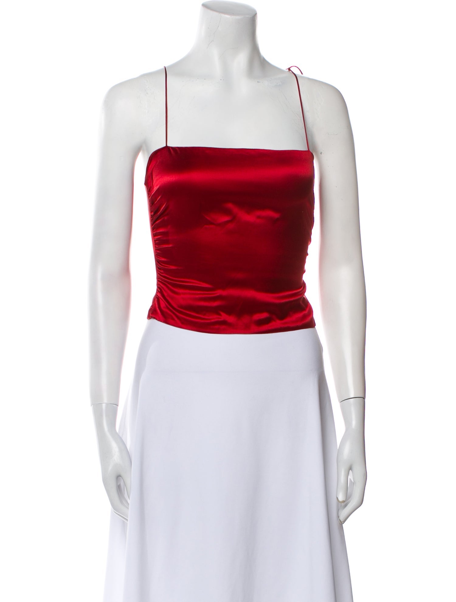 Reformation Silk Square Neckline Crop Top