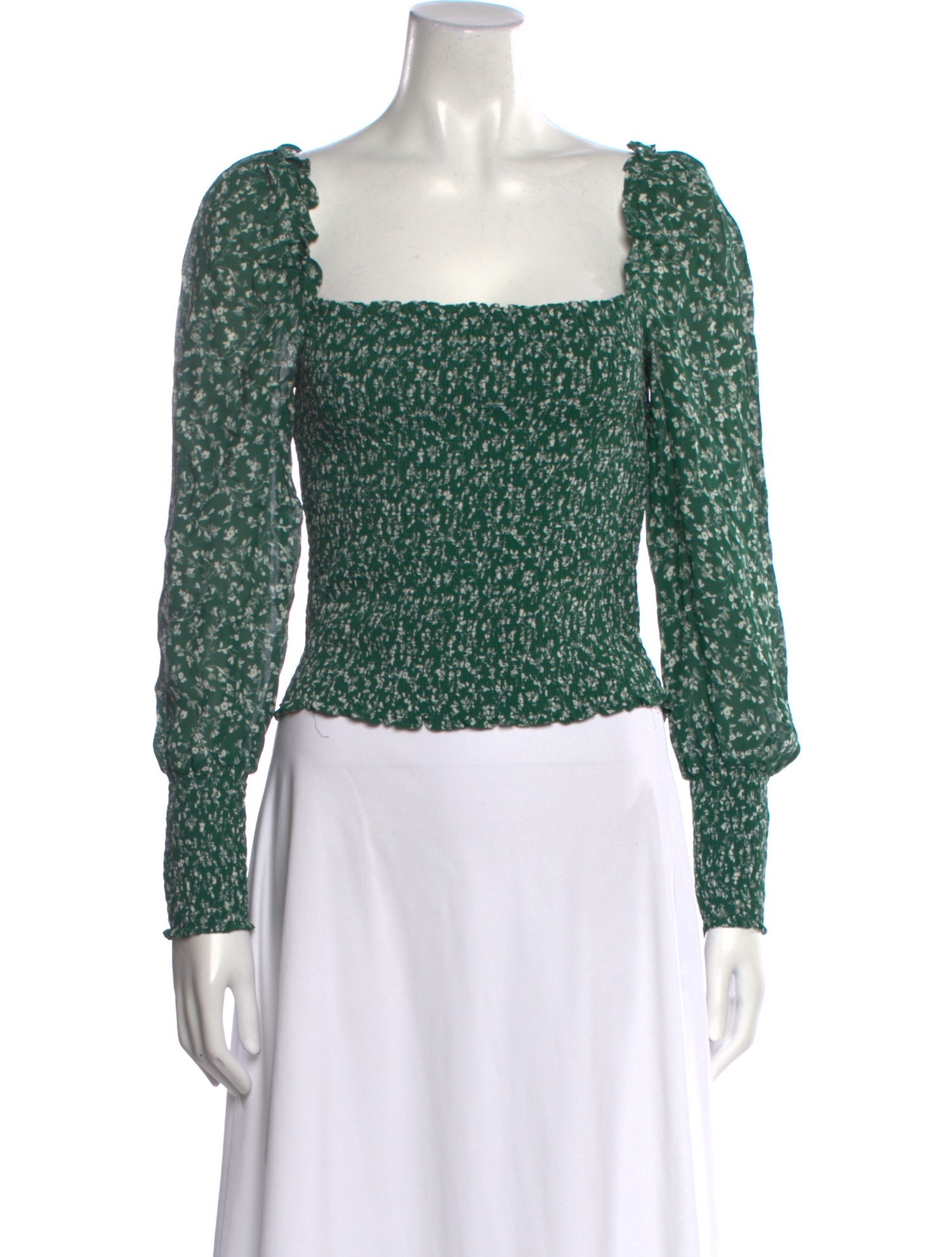 Reformation Printed Square Neckline Crop Top