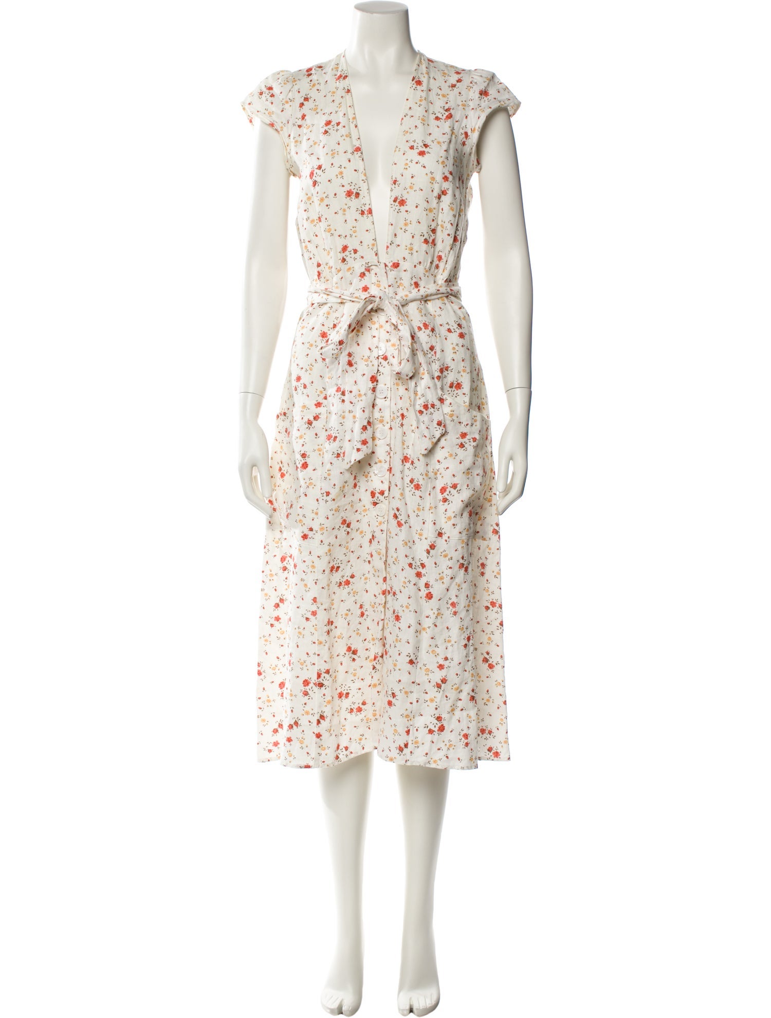 Reformation Linen Midi Length Dress