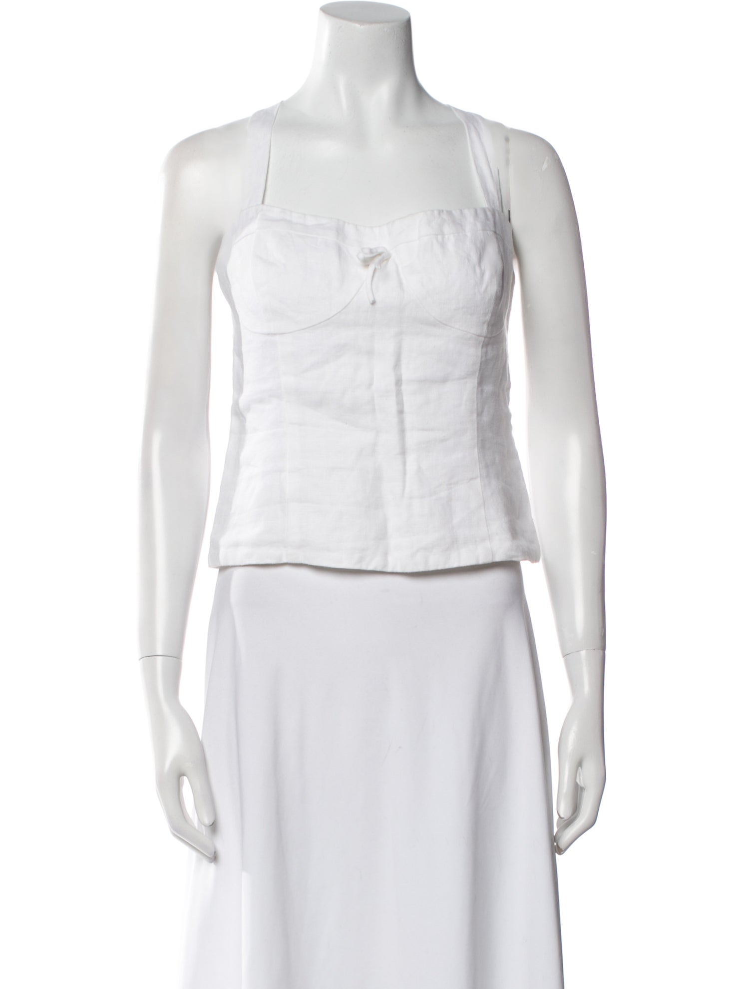 Reformation Linen Square Neckline Crop Top
