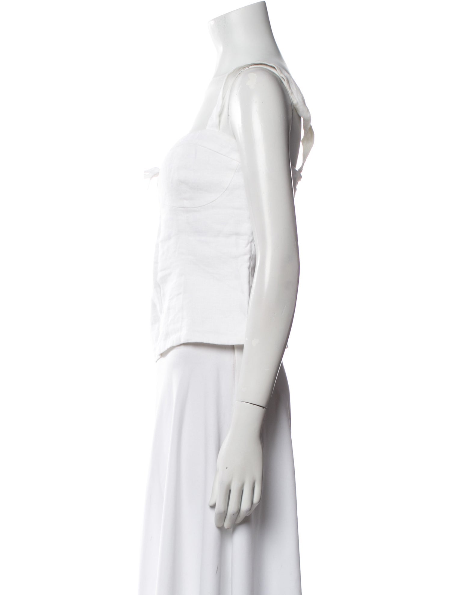 Reformation Linen Square Neckline Crop Top