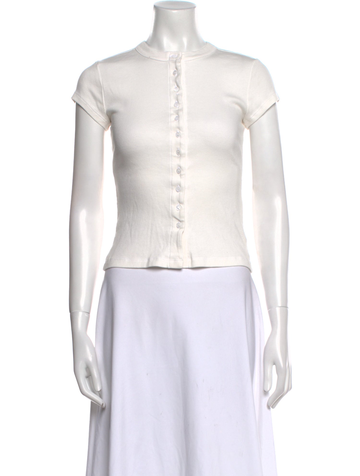 Reformation Crew Neck Short Sleeve Crop Top