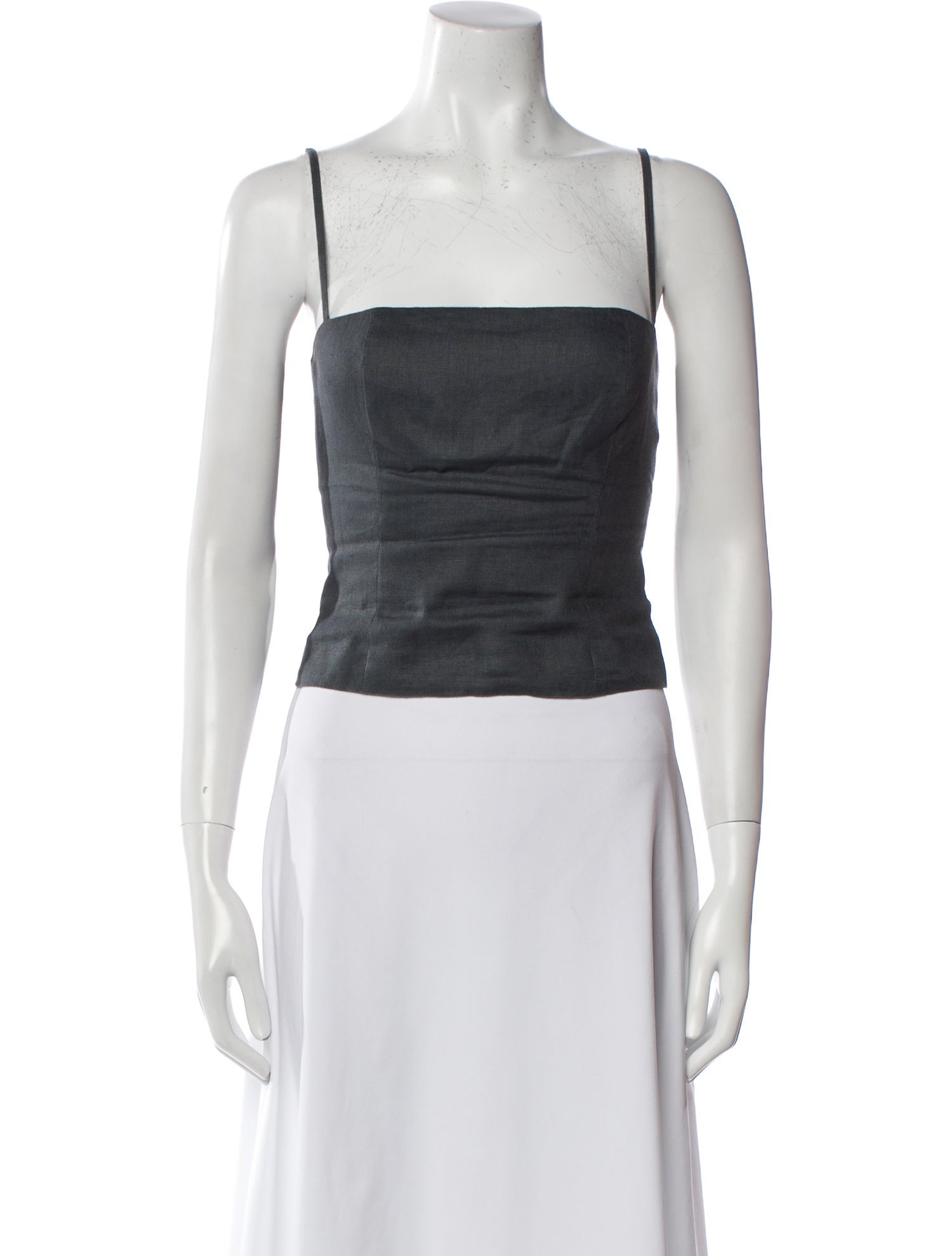 Reformation Linen Square Neckline Crop Top