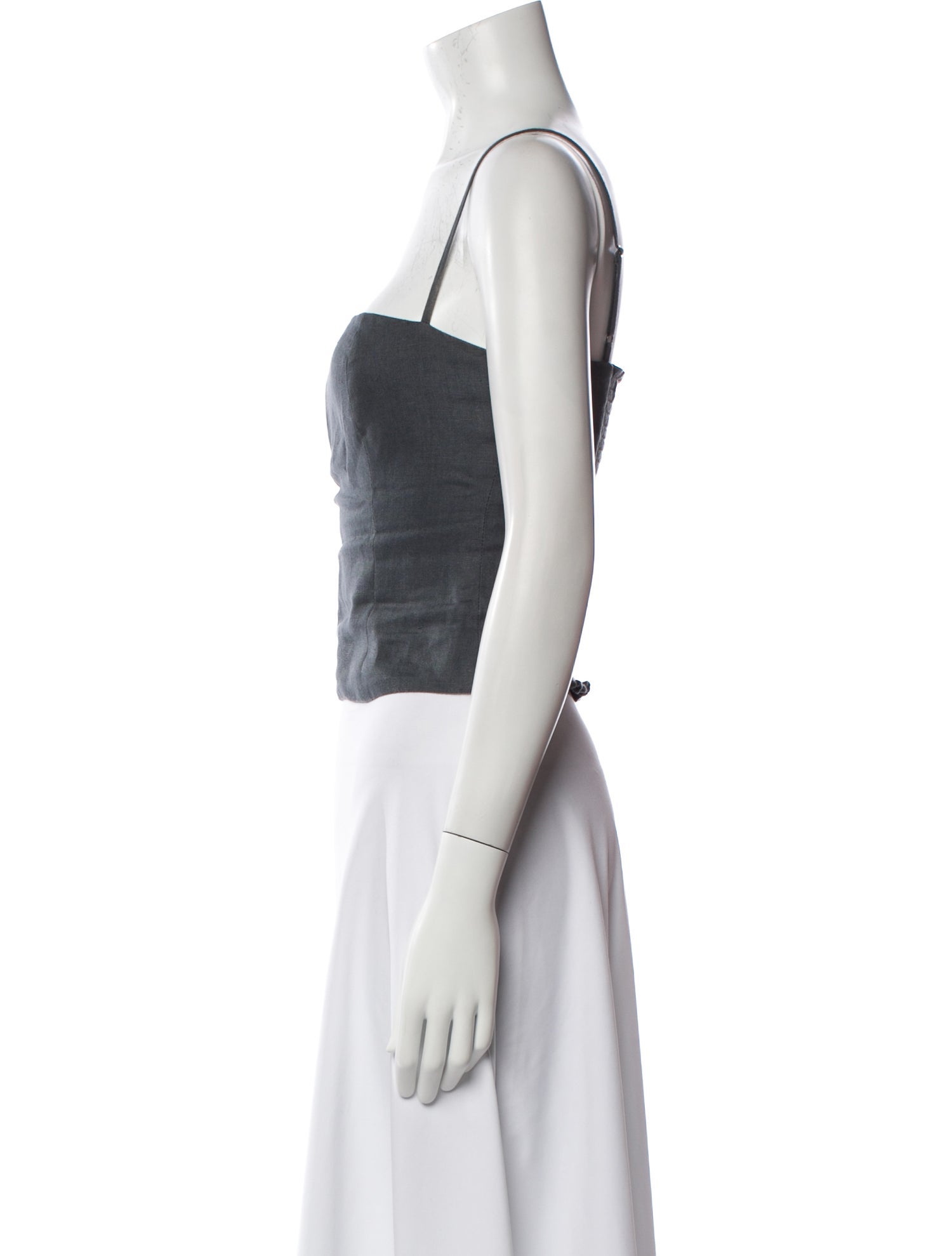 Reformation Linen Square Neckline Crop Top