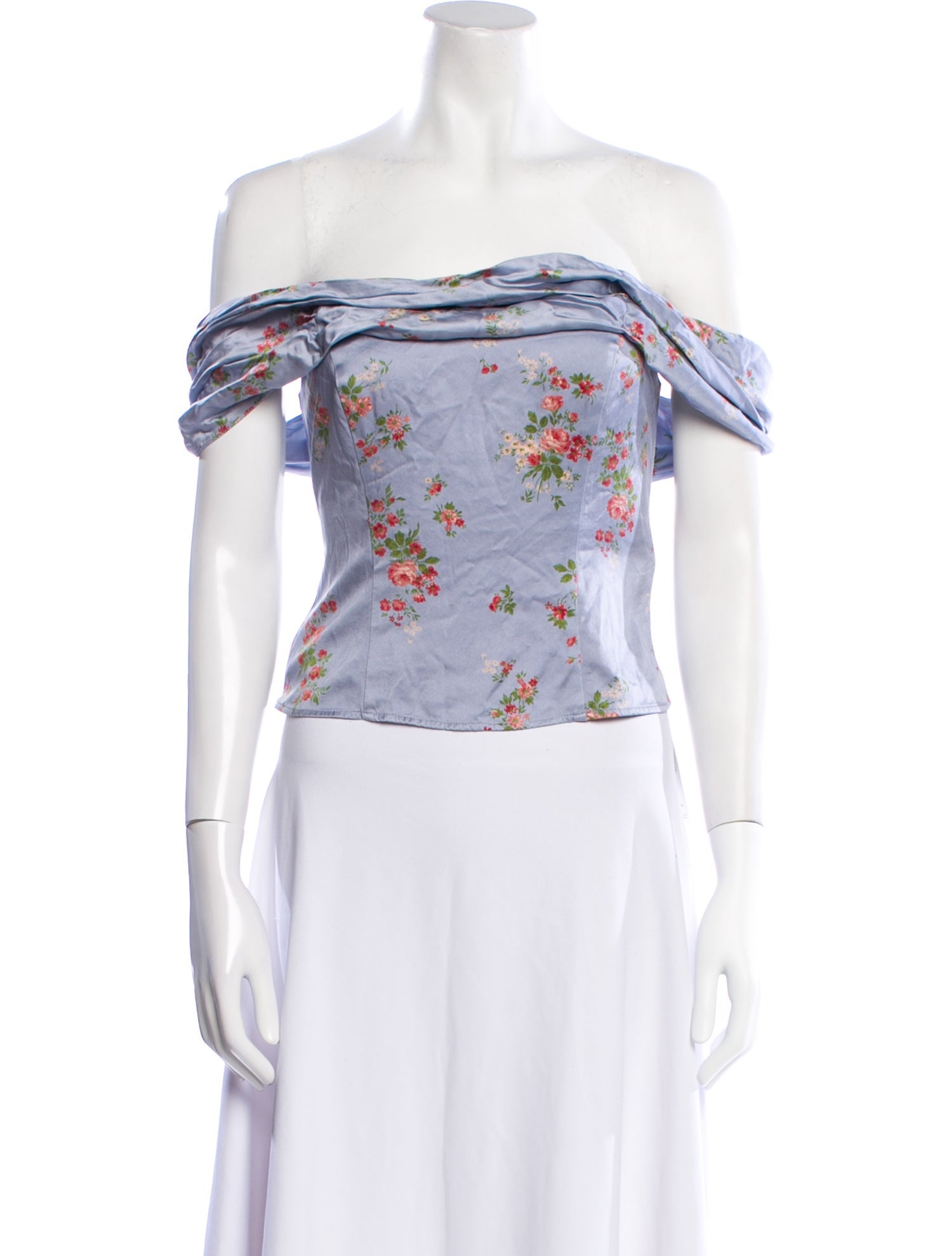 Reformation Silk Floral Print Crop Top