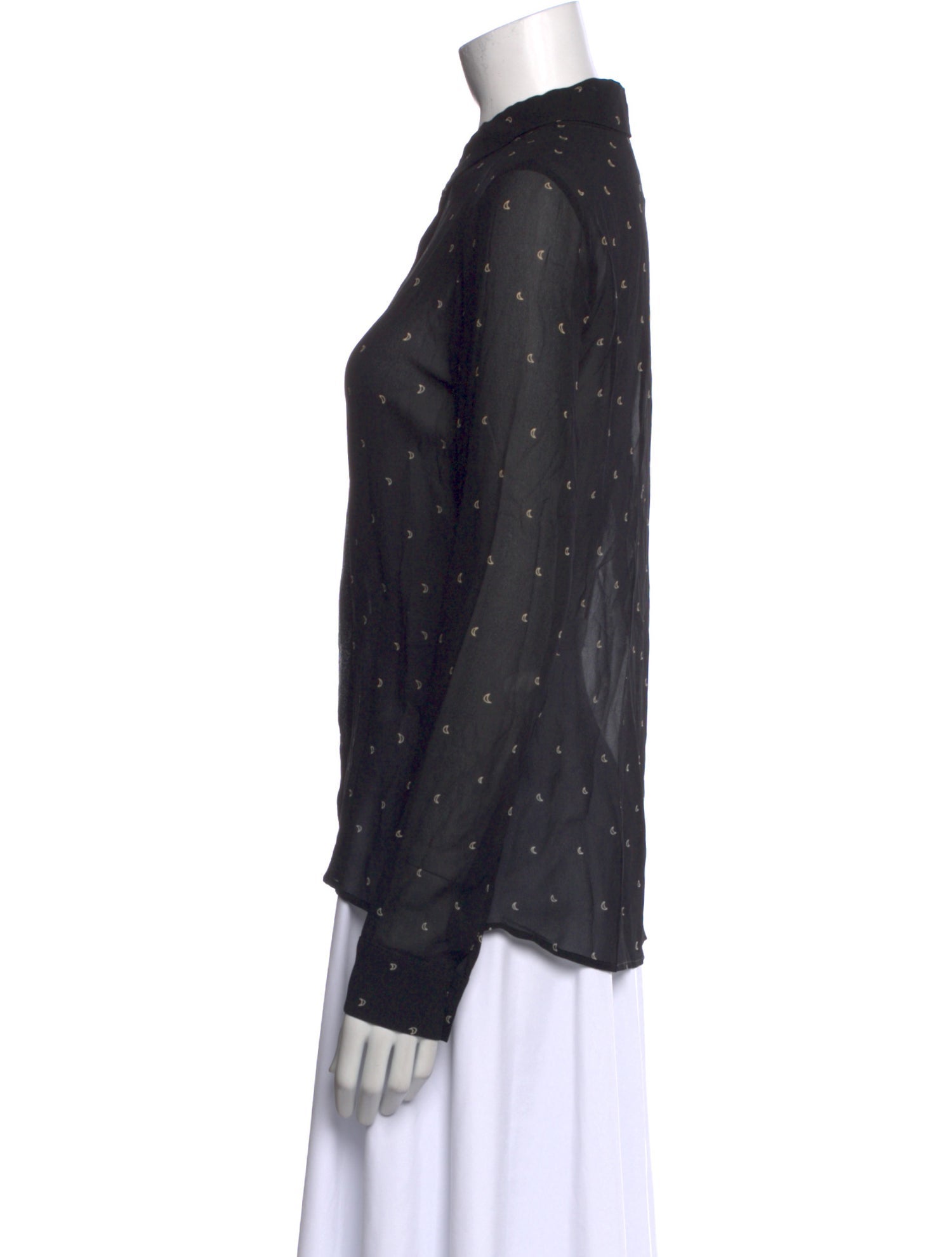 Reformation Polka Dot Print Long Sleeve Button-Up Top