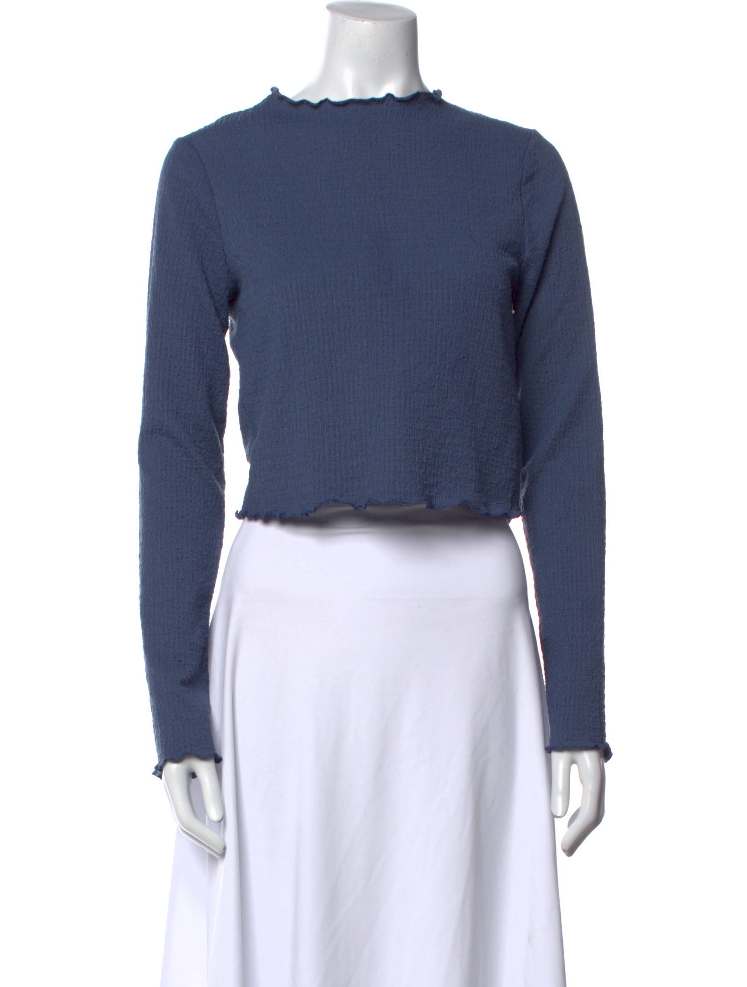 Reformation Crew Neck Long Sleeve Crop Top