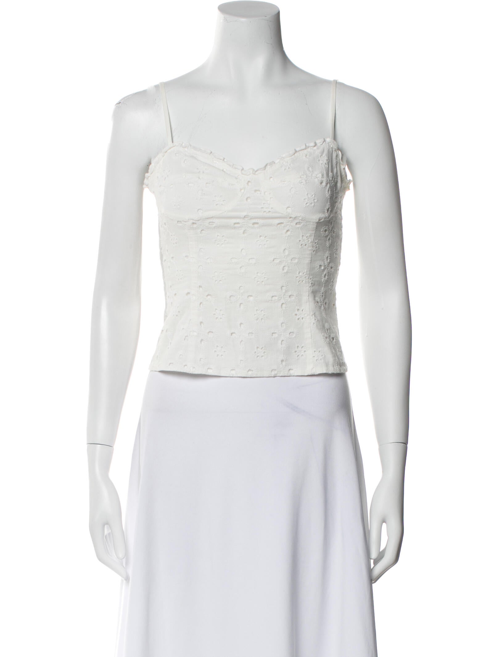 Reformation Square Neckline Sleeveless Crop Top