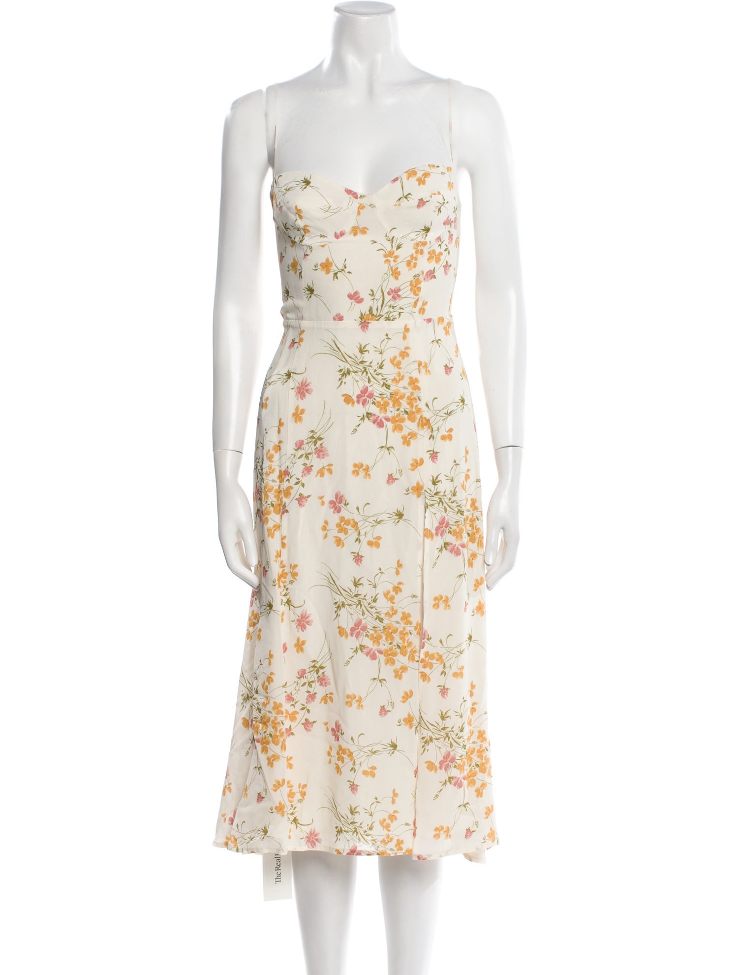 Reformation Floral Print Midi Length Dress