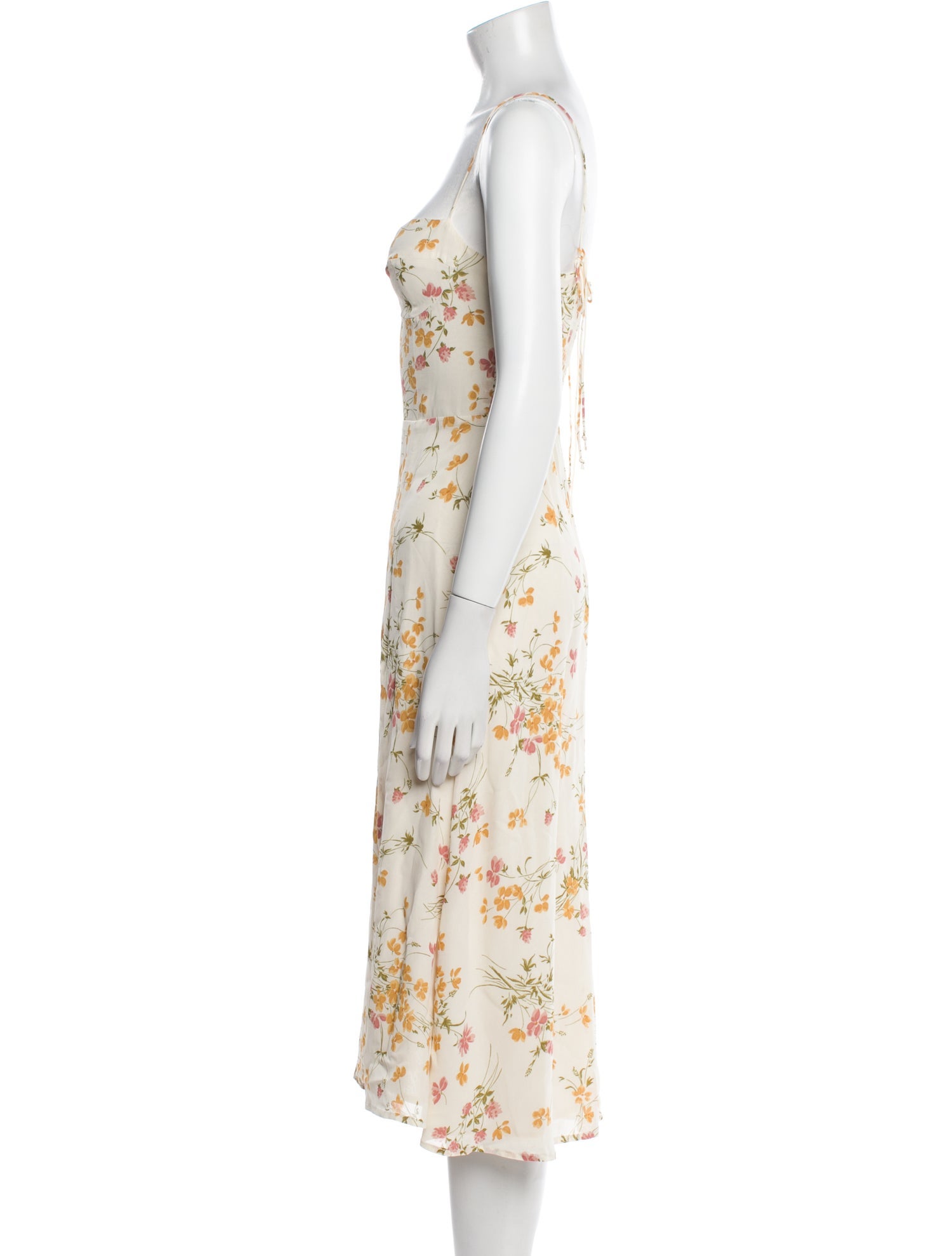 Reformation Floral Print Midi Length Dress