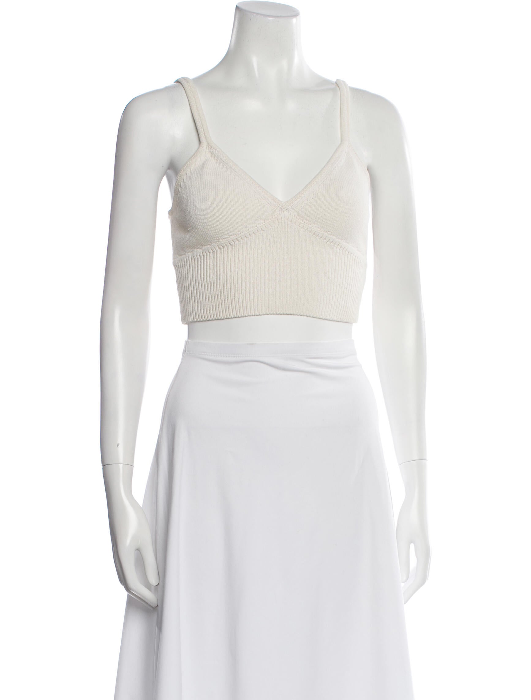 Reformation V-Neck Sleeveless Crop Top