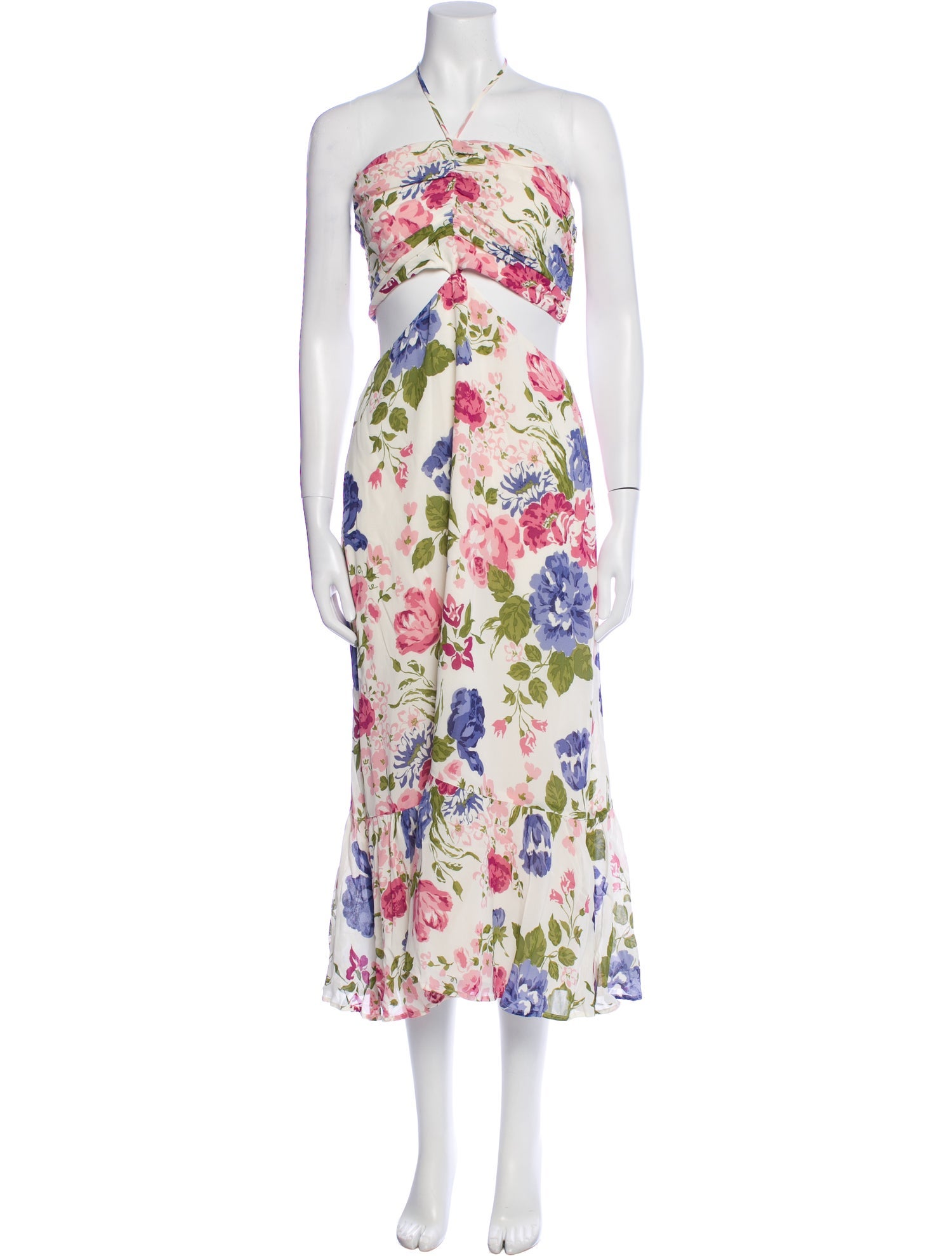 Reformation Floral Print Midi Length Dress