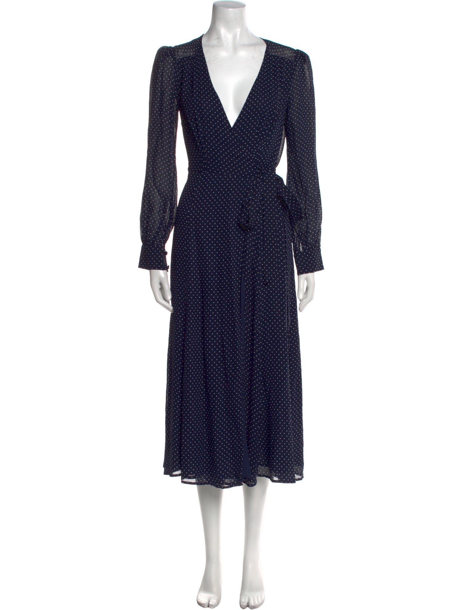 Reformation Polka Dot Print Midi Length Dress