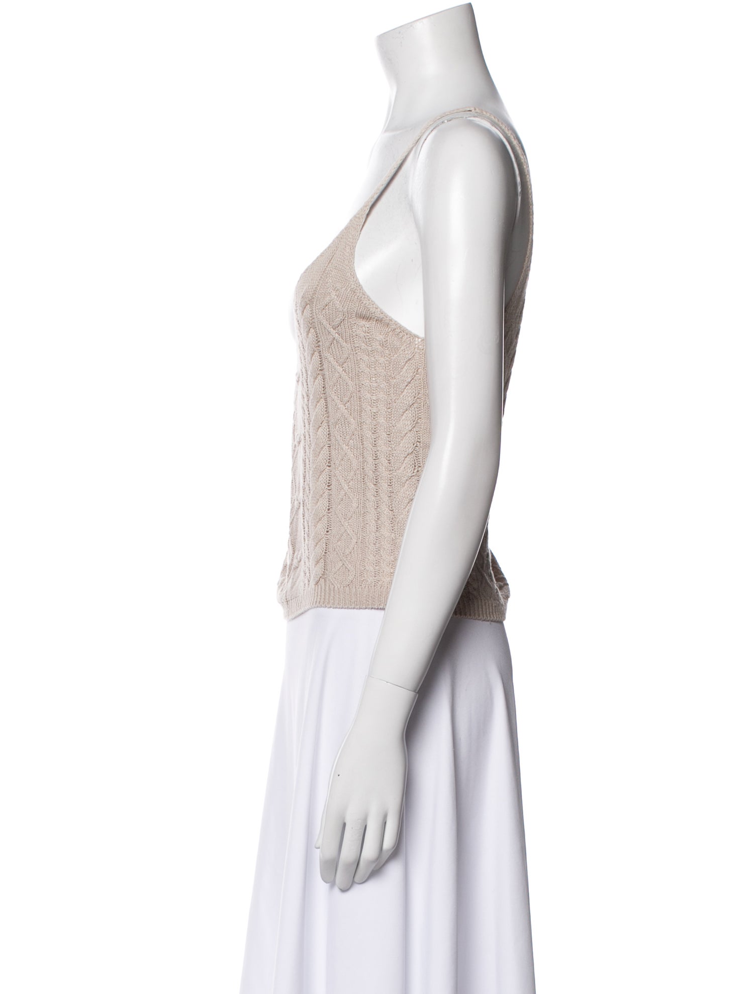 Reformation Cable Knit Scoop Neck Crop Top