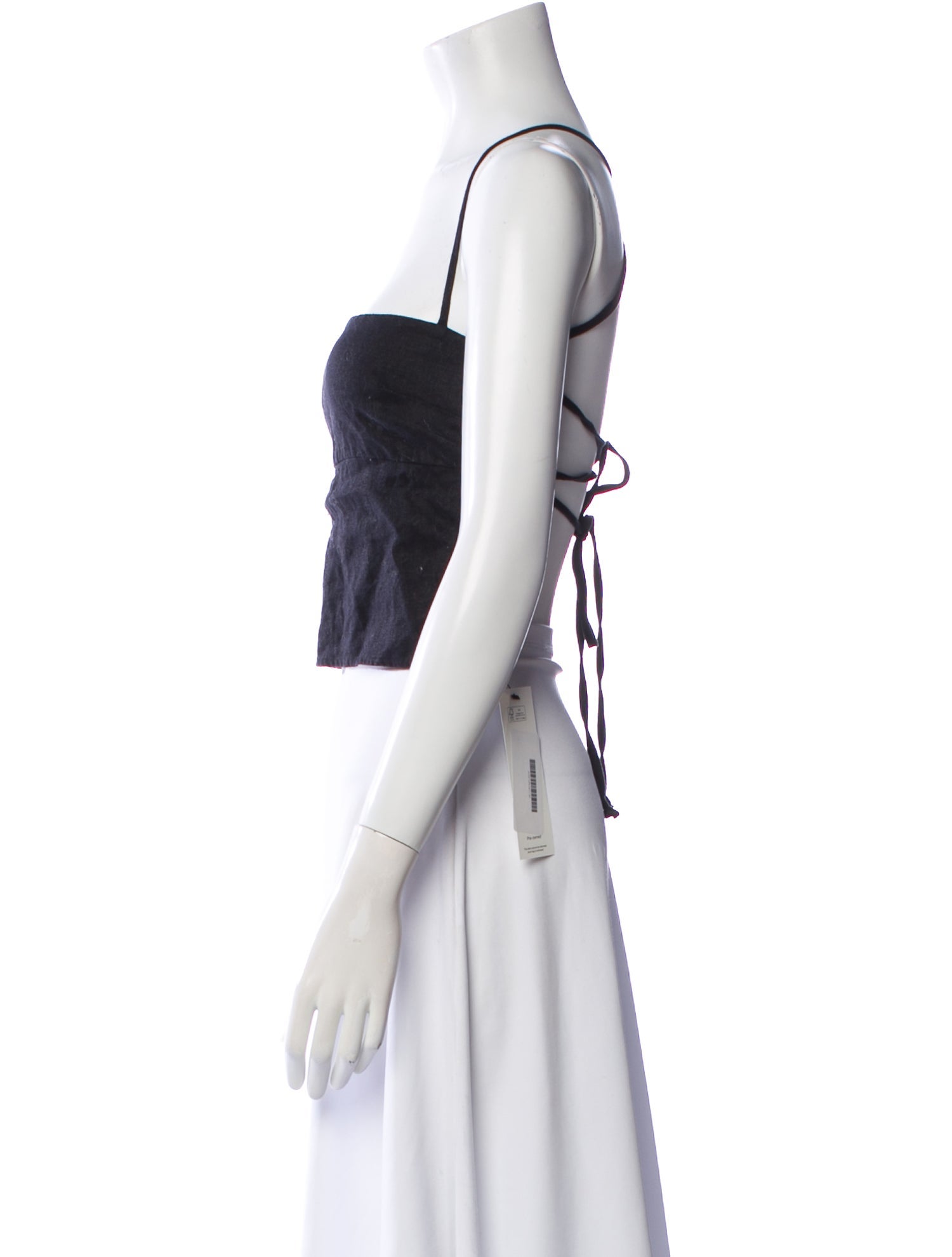 Reformation Linen Square Neckline Crop Top