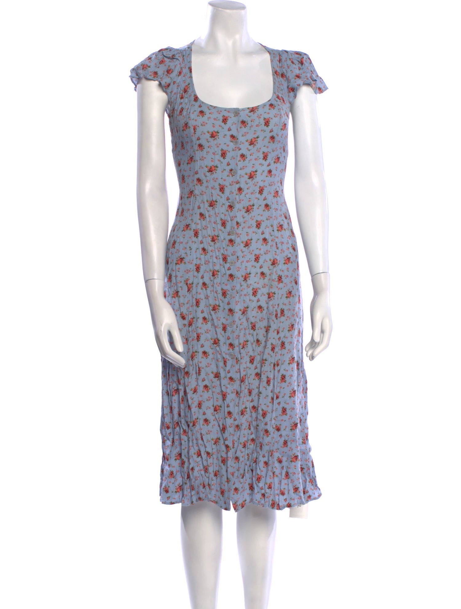 Reformation Floral Print Midi Length Dress