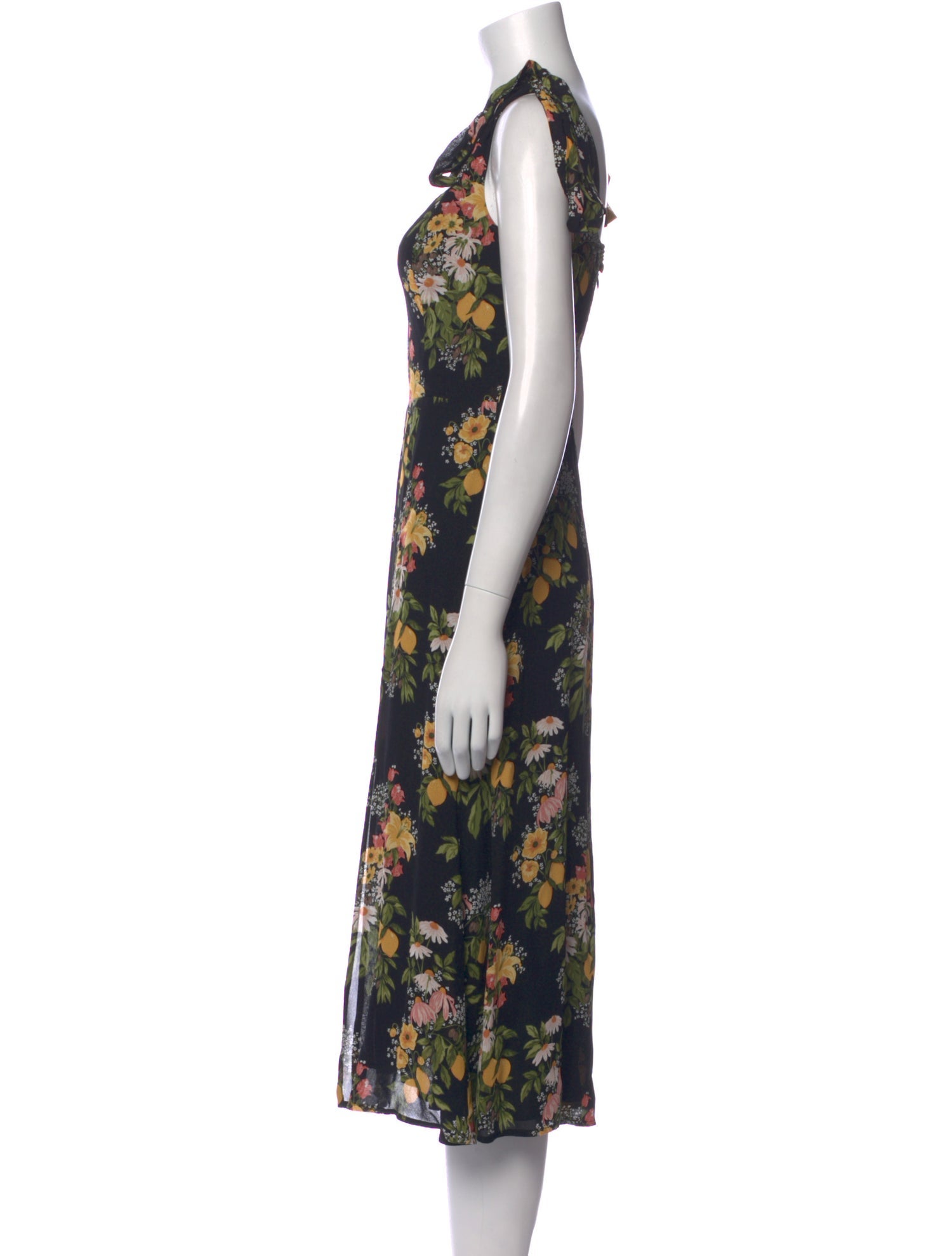 Reformation Floral Print Midi Length Dress