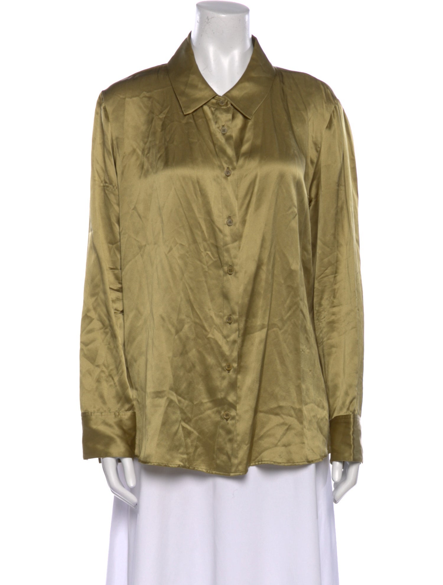 Reformation Silk Long Sleeve Button-Up Top