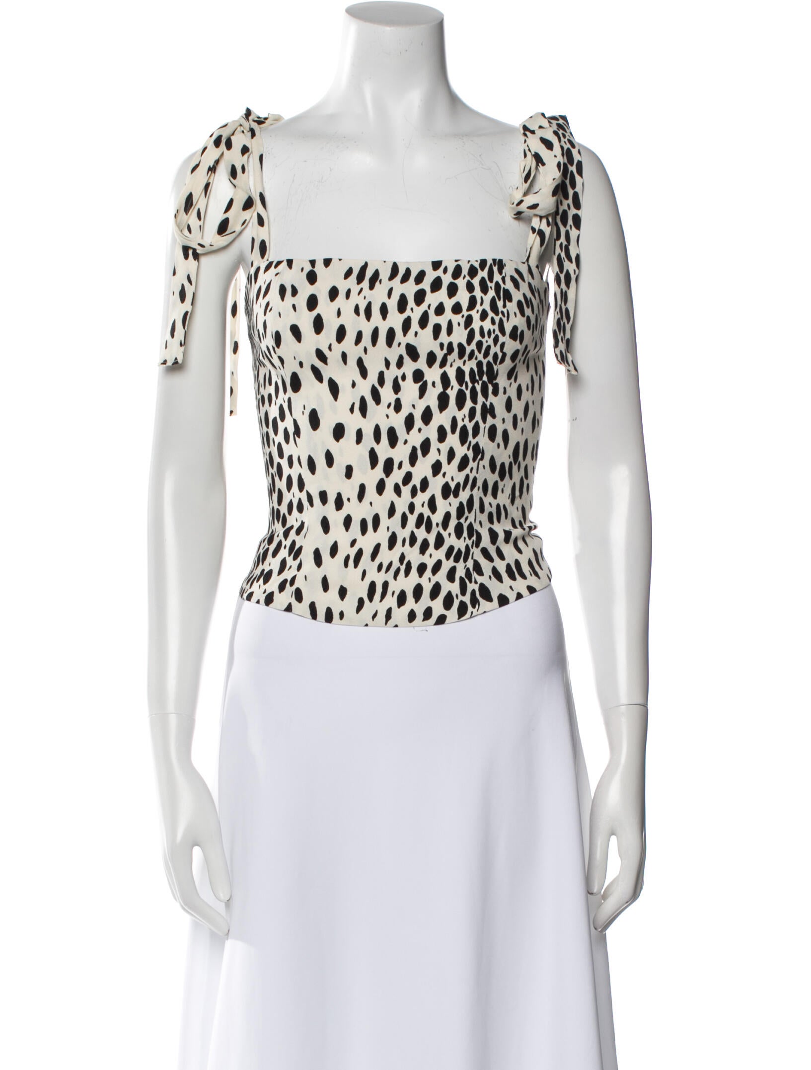 Reformation Animal Print Square Neckline Crop Top