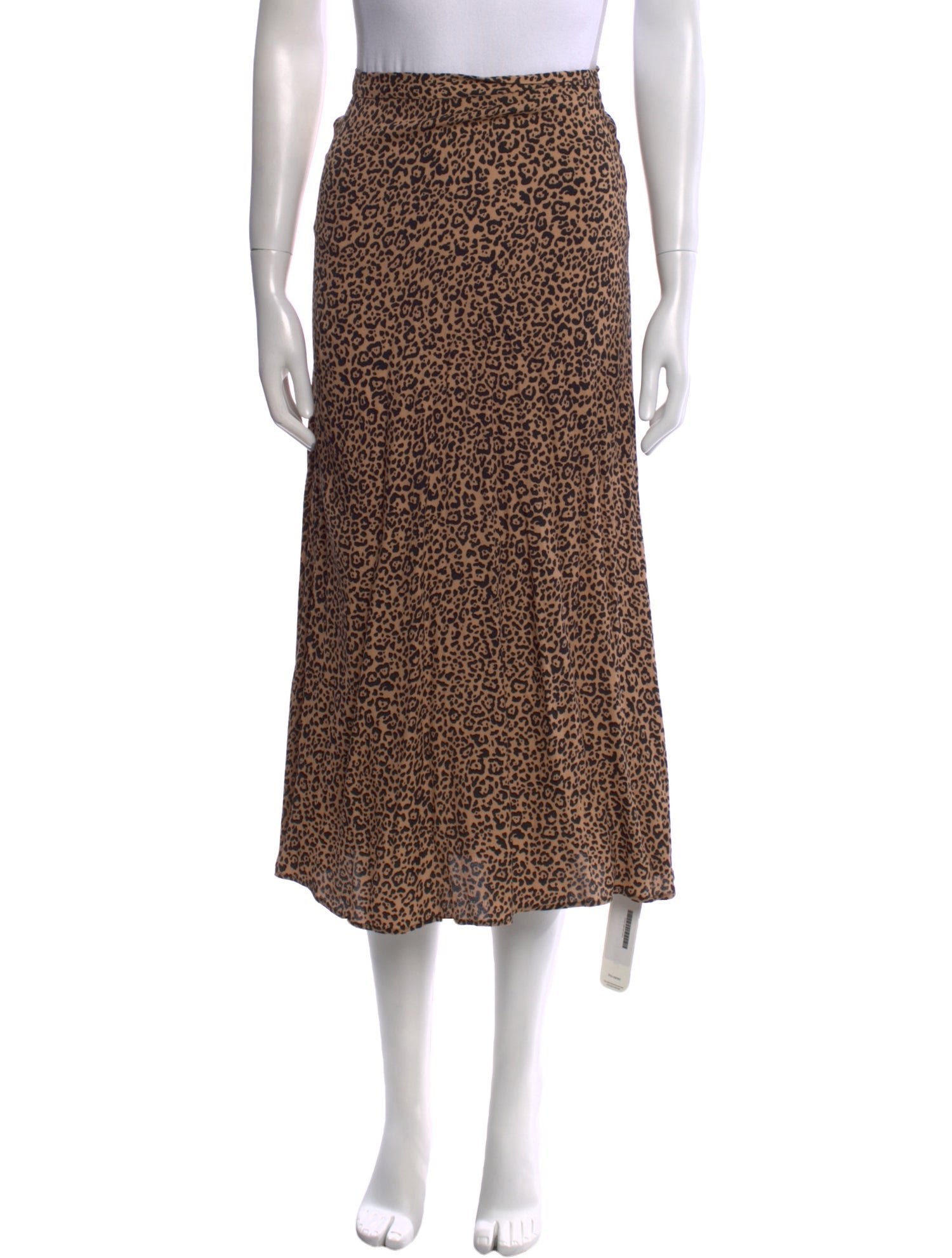 Reformation Animal Print Midi Length Skirt