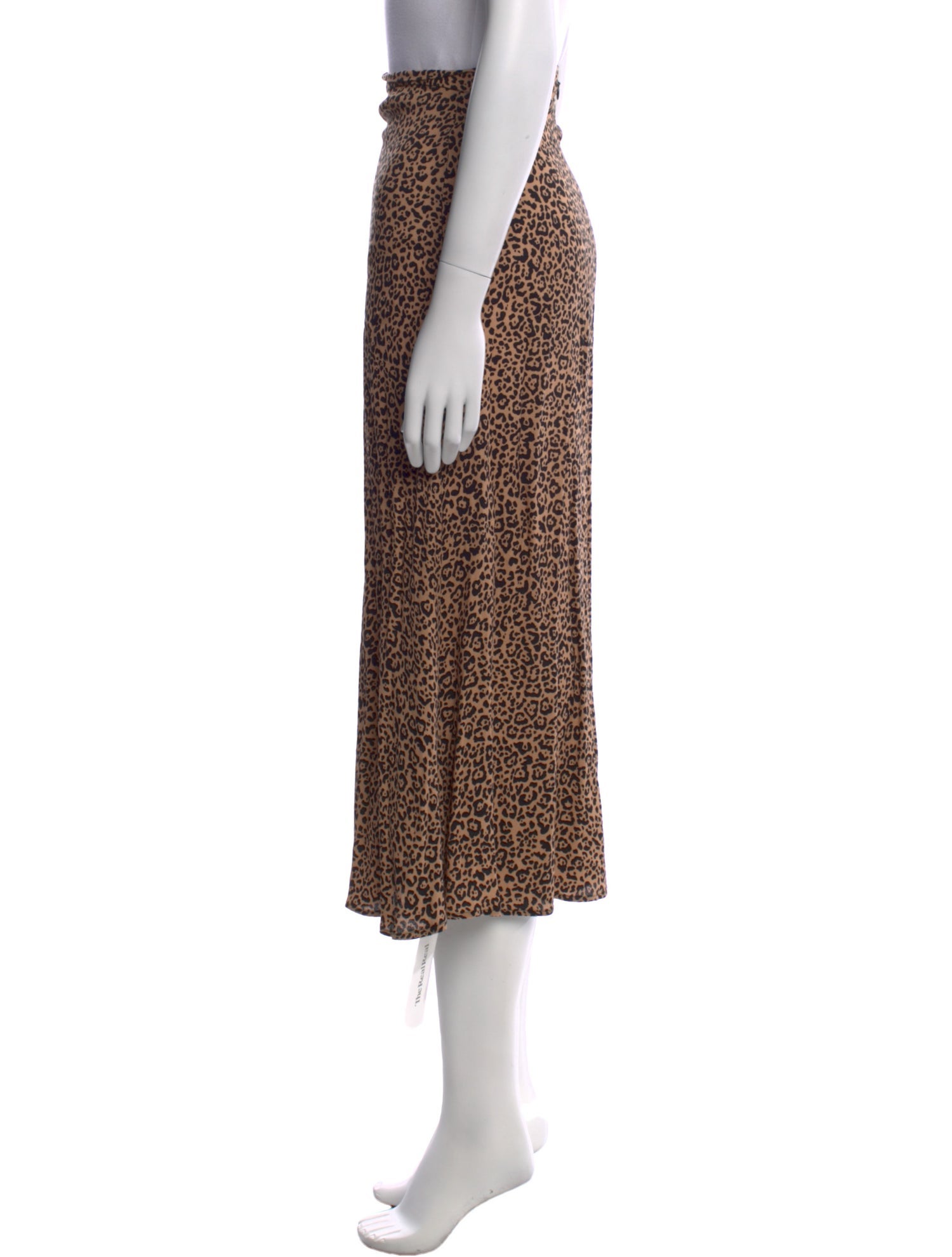 Reformation Animal Print Midi Length Skirt