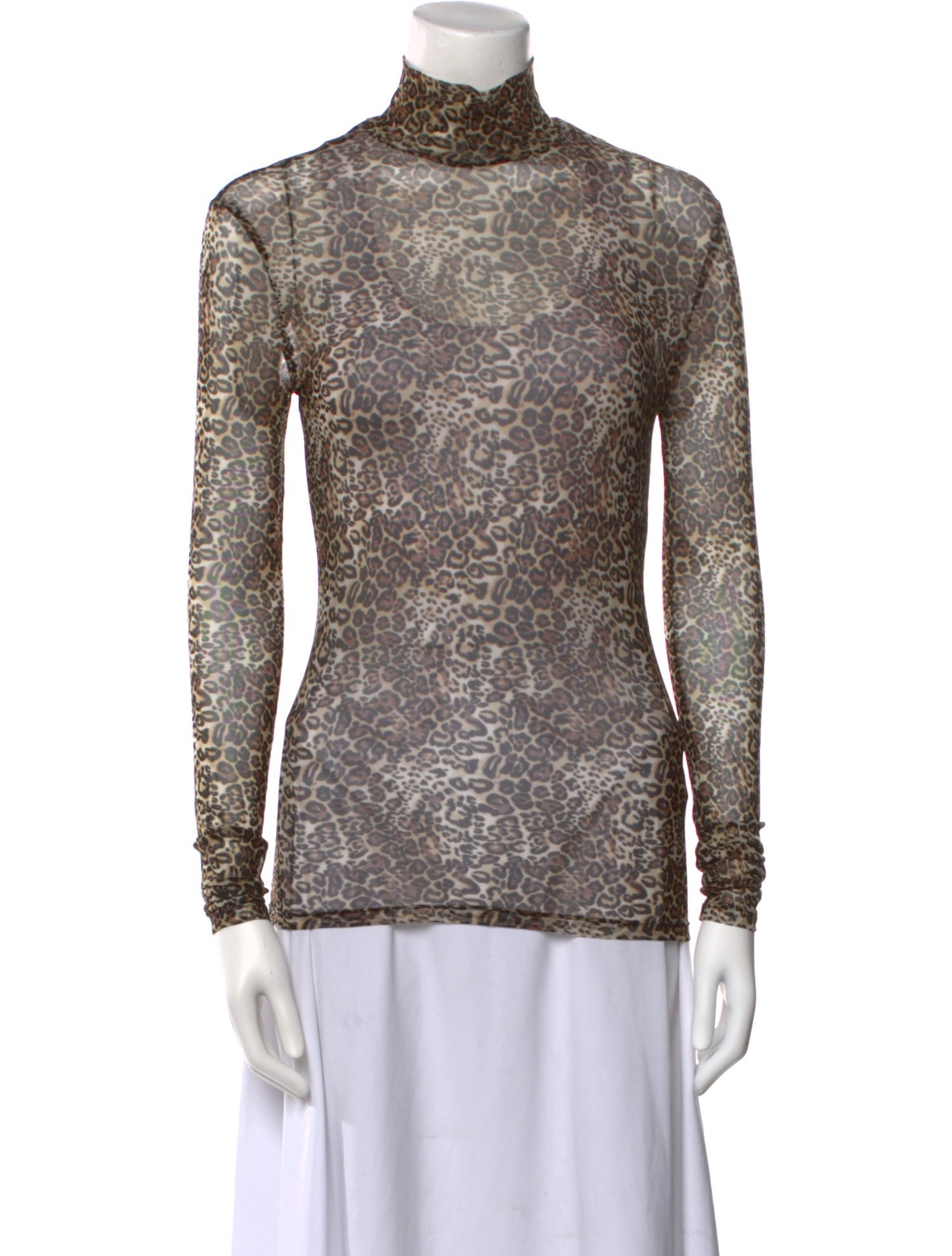 Reformation Animal Print Turtleneck Top