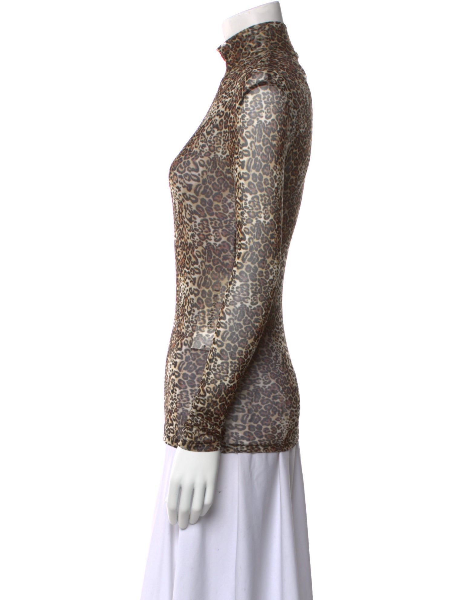Reformation Animal Print Turtleneck Top
