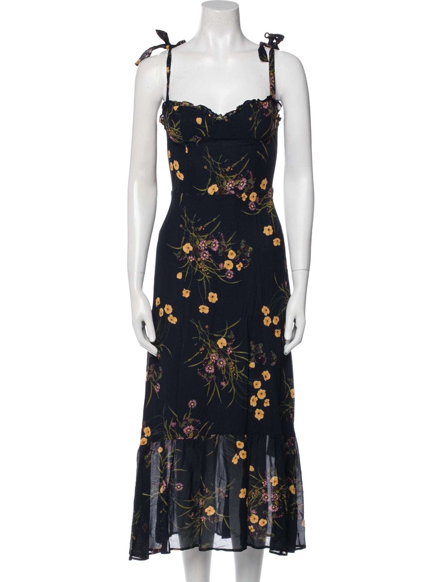 Reformation Floral Print Long Dress