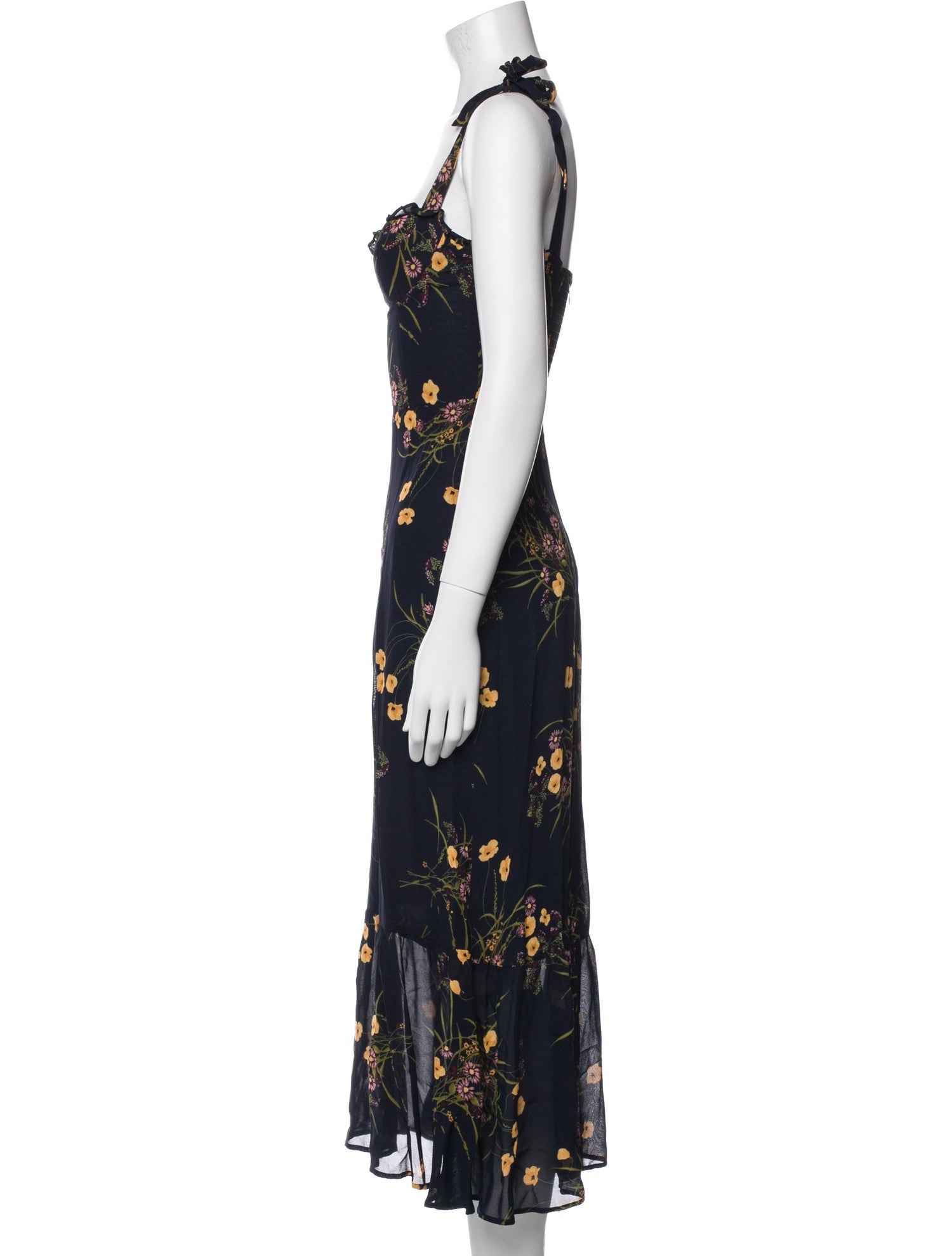 Reformation Floral Print Long Dress