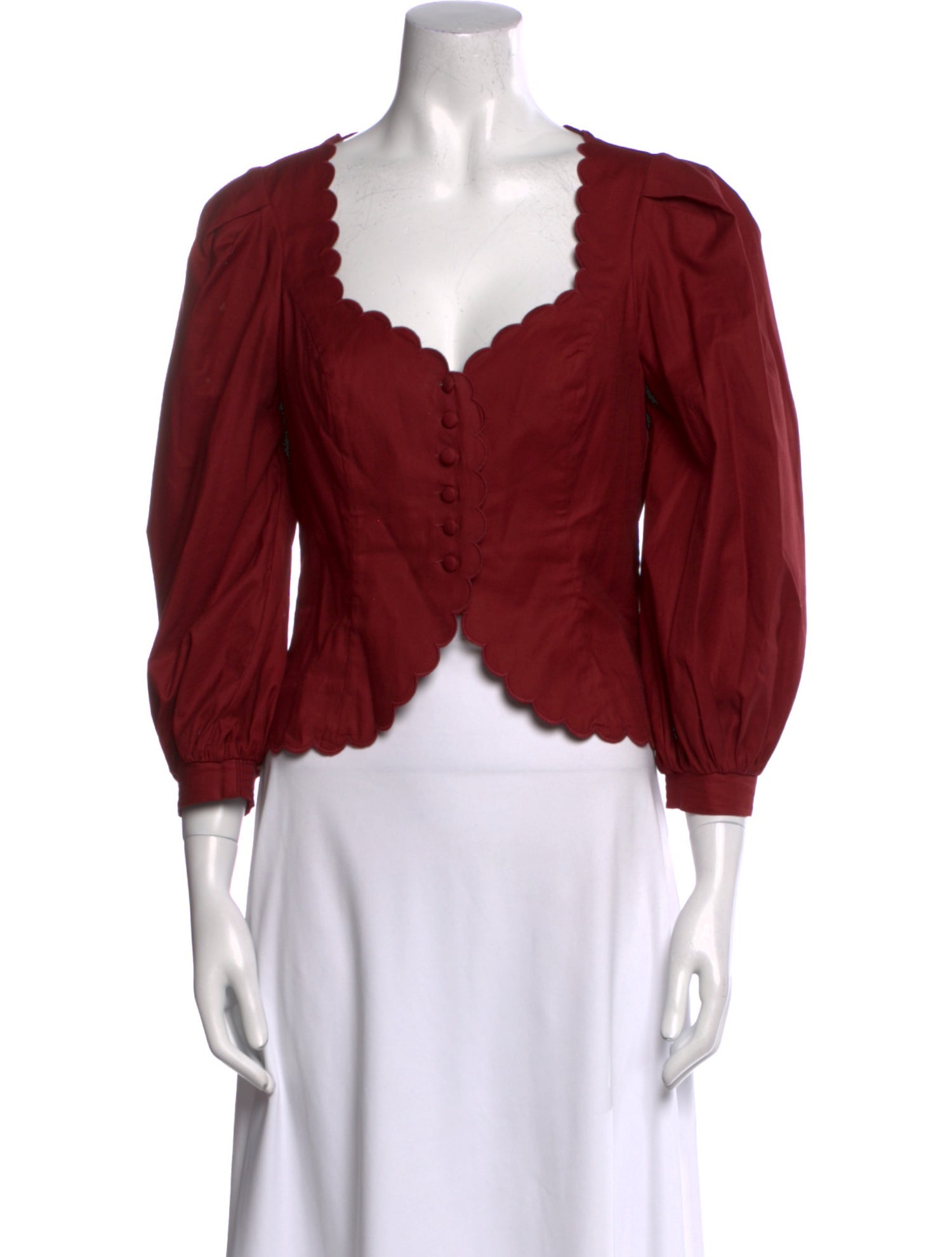 Reformation V-Neck Three-Quarter Sleeve Crop Top