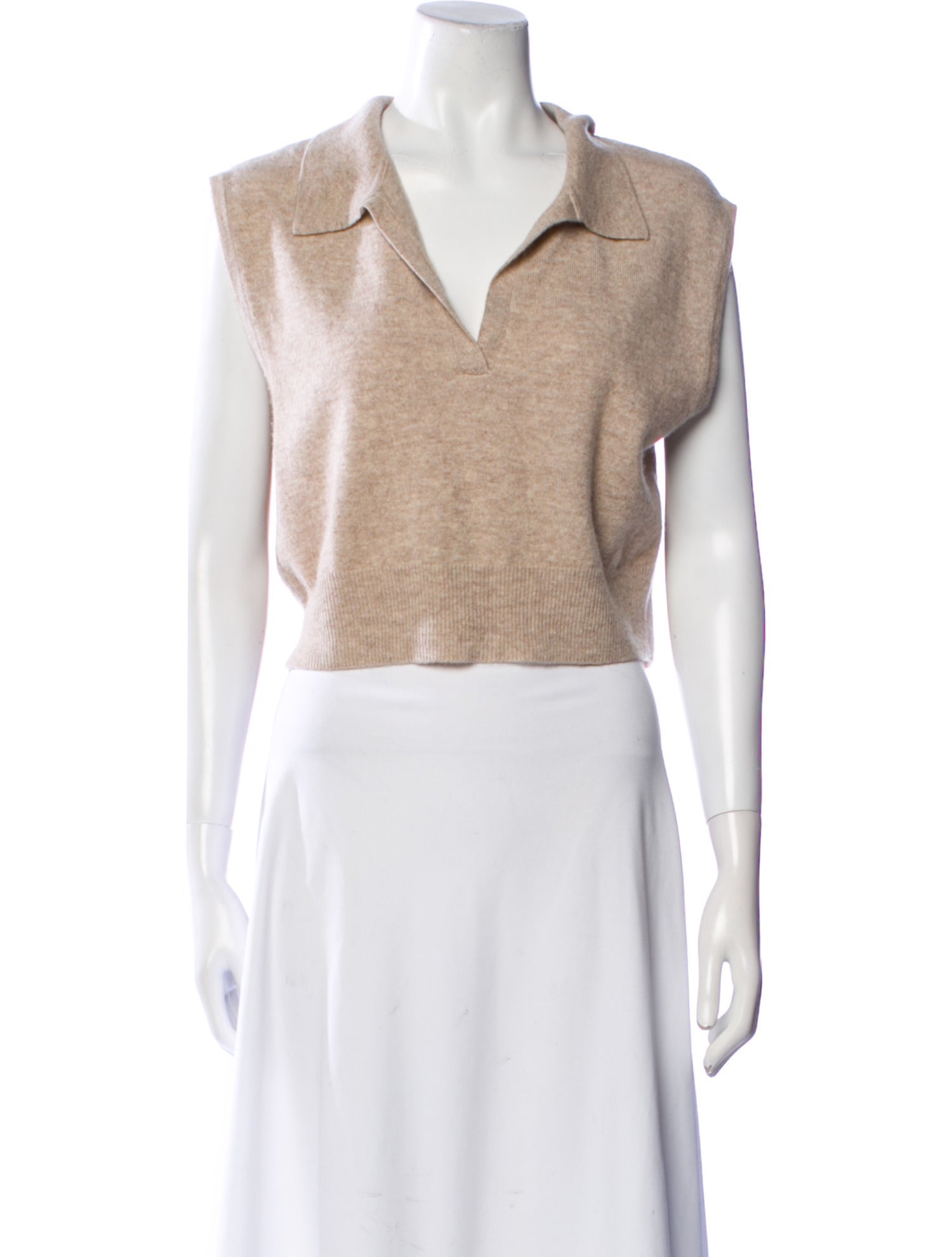 Reformation Cashmere V-Neck Crop Top